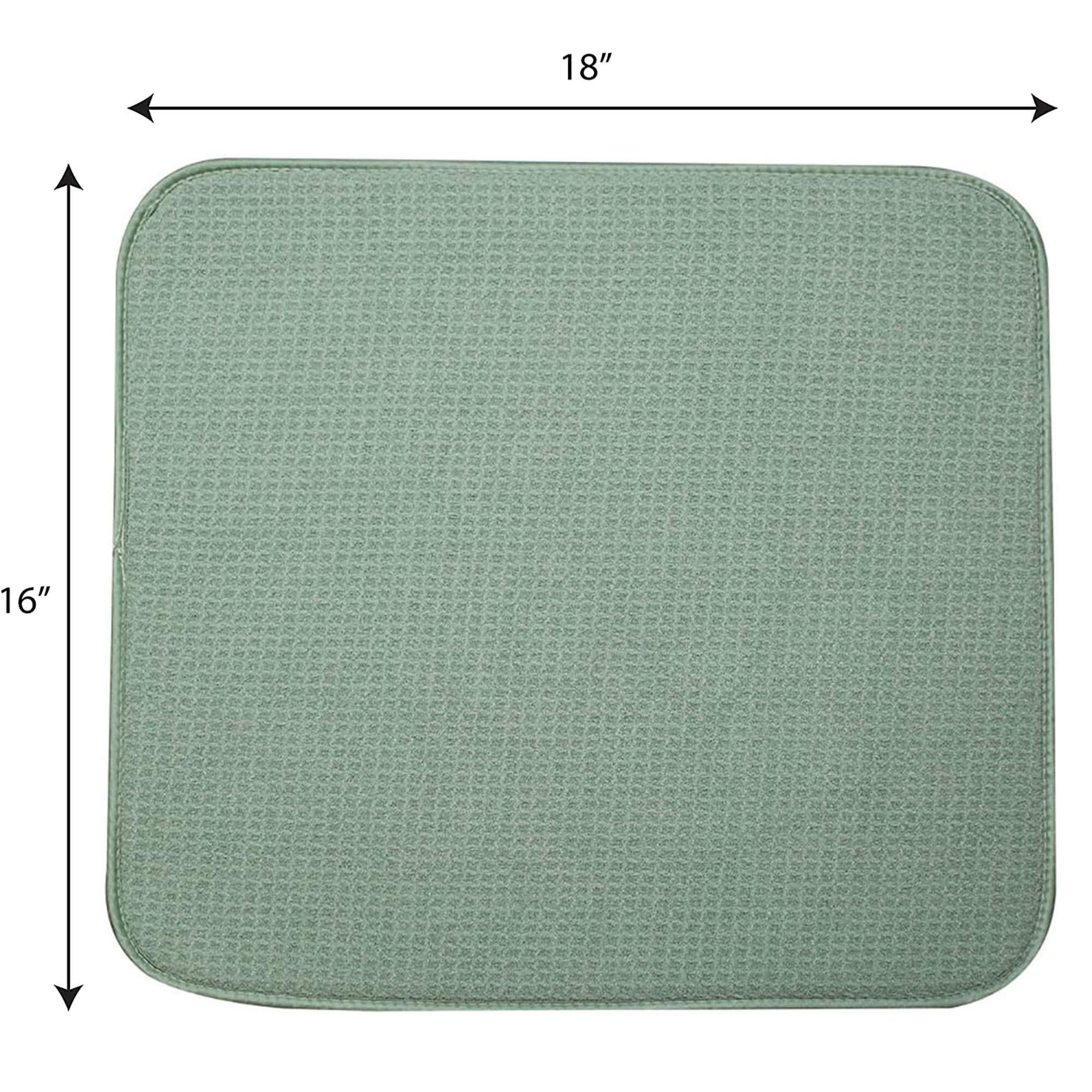 Dish Mat Absorbent, Reversible, Microfiber,Dish Drying Mat For Kitchen,Machine Washable Farmhouse Dishes Drainer For Countertop