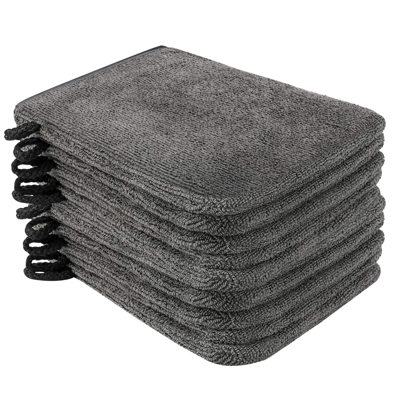 PHOGARY 10 Pack Microfiber Body Wash Mitts, Soft Face Mitten, Bath Spa Cloth, Reusable Makeup Remover Mitt Gloves, European Styl