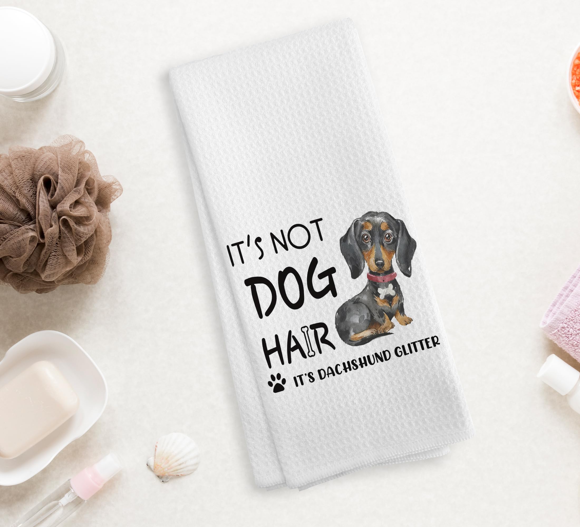 NOQL Dachshund Kitchen Towels and Dishcloths, Wiener Dog Gifts for Women, 1624 Inches(Dachshund-4)