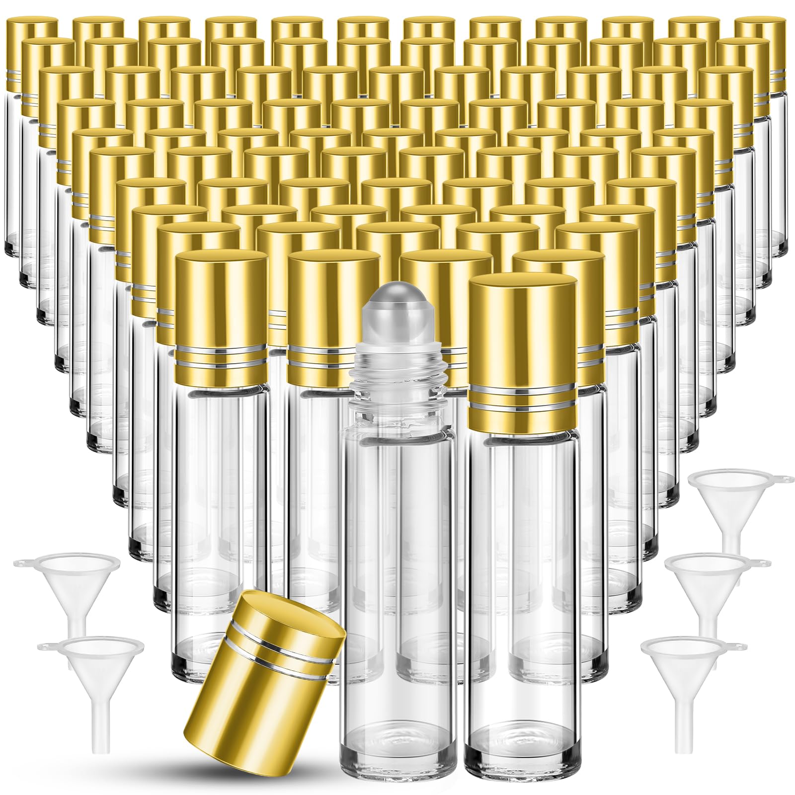 Seewey 96 Pcs Essential Oil Roller Bottles 10Ml Empty Glass Roller Bottles With Stainless Steel Roller Balls Protection Leakproo