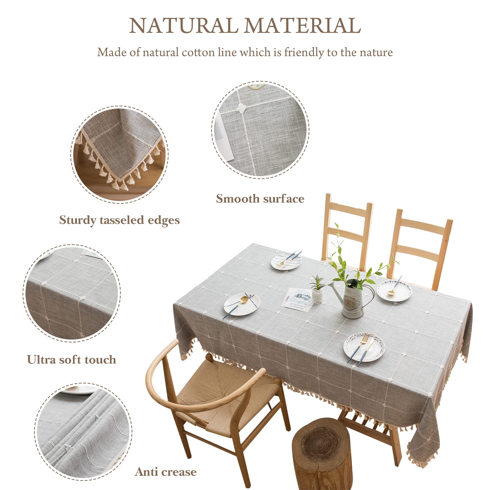 Pahajim Square Tablecloth Linen Tablecloths For Rectangle Tables Rustic Table Cloth Party Table Cloths For Kitchen Dining Outdoo