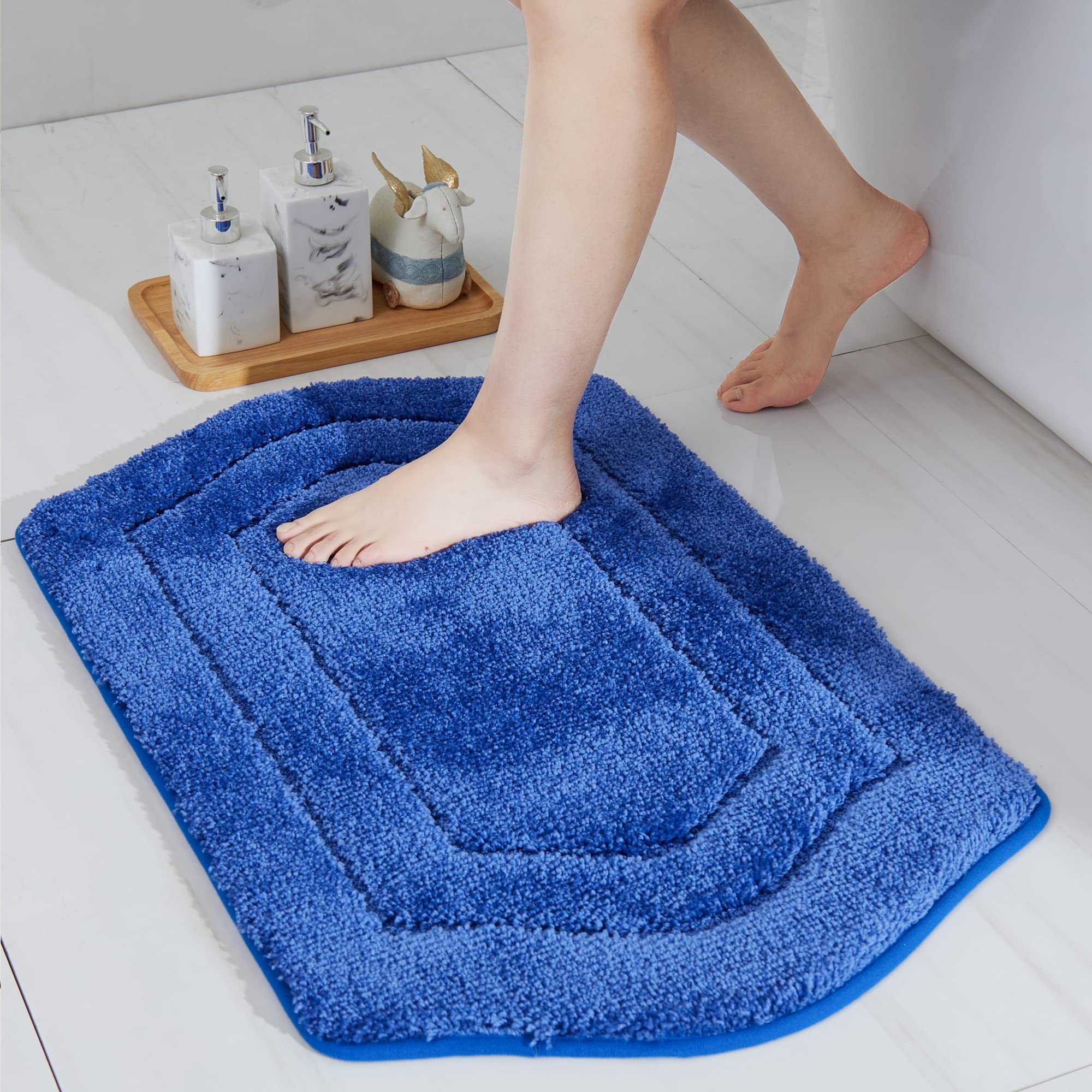 Cosy Homeer Extra Thick Bath Linen Sets Rugs For Bathroom - Anti-Slip Bath Mats Soft Plush Yarn Shaggy 100% Strong Polyester Bed