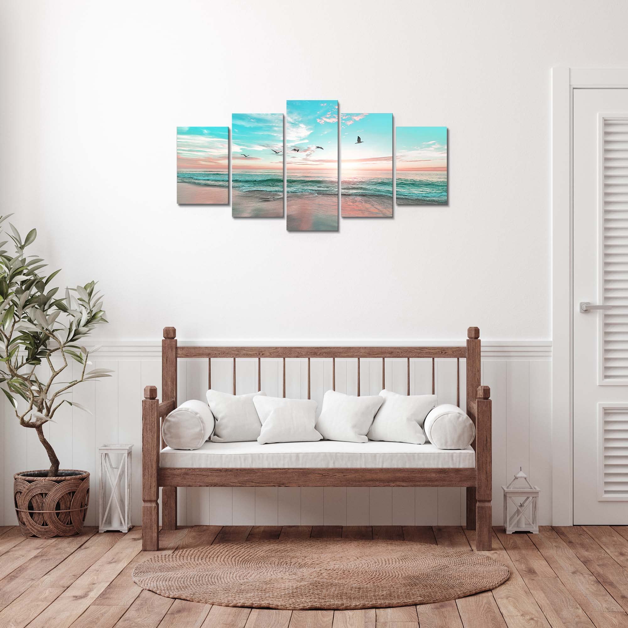 Ephany Abstract Ocean Beach Wall Art Art - Wall Art Blue Sea Landscape Wall Art Canvas Wall Art, Blue Sea Picture Wall Decor, Of