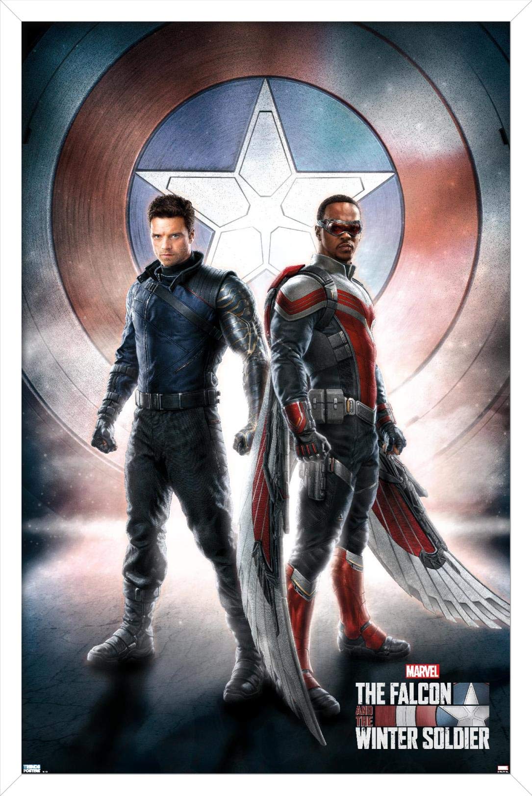 Trends International Marvel Television - Falcon And Winter Soldier - One Sheet Wall Poster, 22.375'' X 34'', White Framed Versio