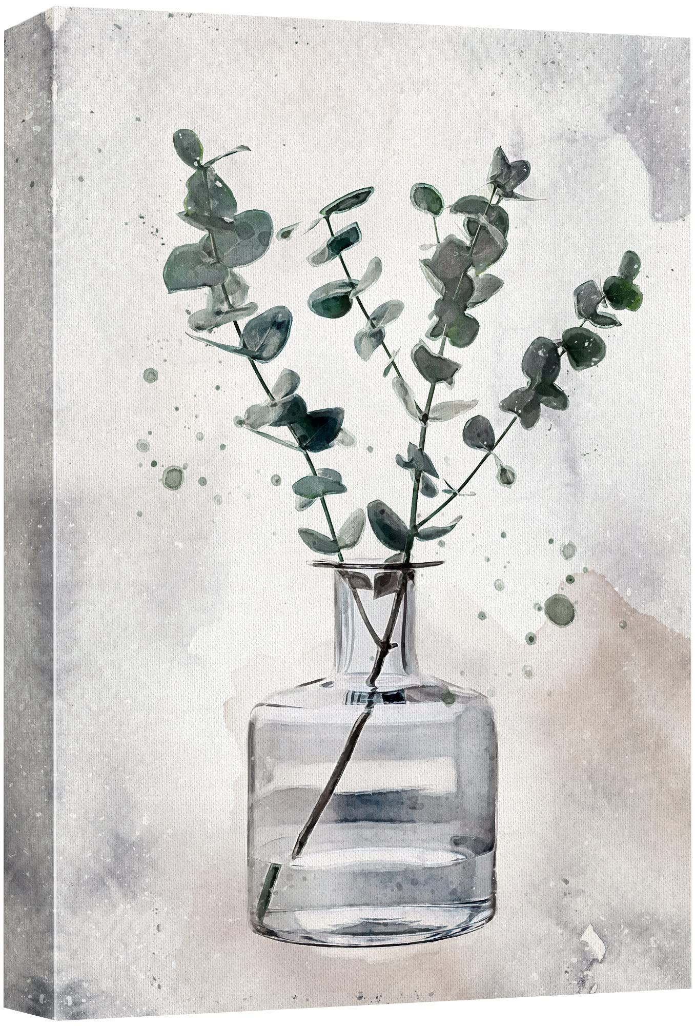 Wall26 Canvas Print Wall Art Watercolor Forest Plant Glass Vase Nature Wilderness Illustrations Modern Art Decorative Multicolor