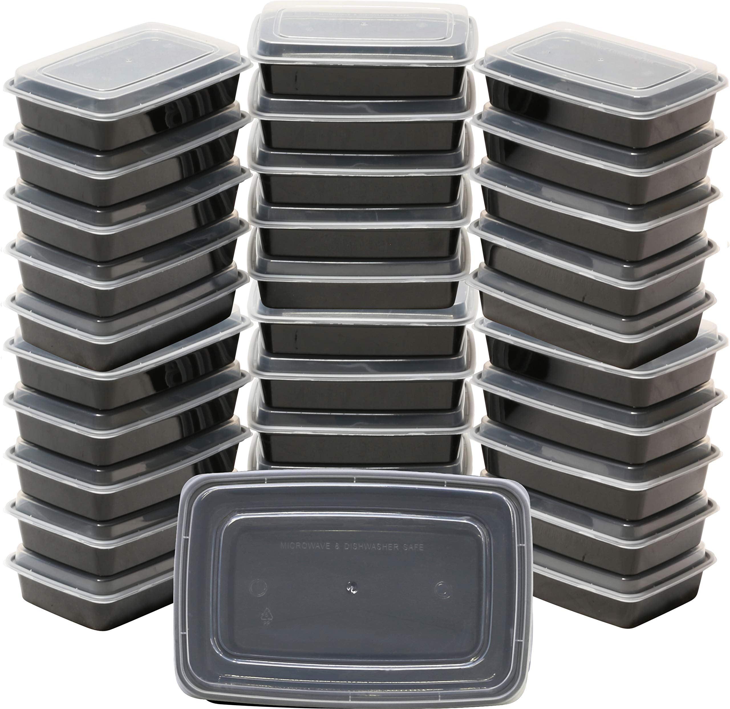 Simple Houseware 32 Pack 28 oz 1-Compartment Reusable Meal Prep Container, BPA-Free Stackable Bento Box - Microwave, Freezer & D
