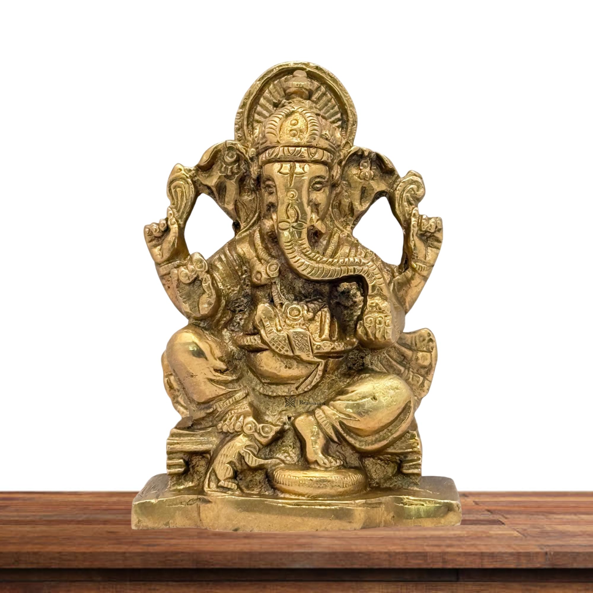 Brassaura Brass Ganesha Murti For Home And Decor Brass Ganesh Bhagwan Statue For Pooja Room Ganesha Idols For Home Entrace Decor