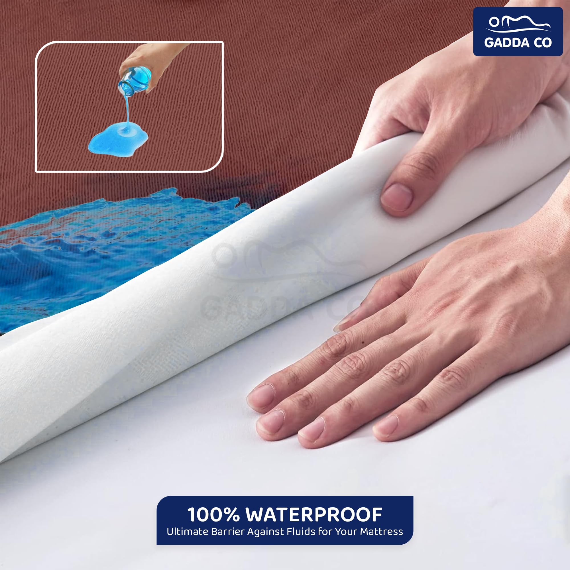 GADDA CO Breathable Waterproof Mattress Protector with Elastic Straps, Fitted Lycra Mattress Protector, Hypoallergenic Bed Prote