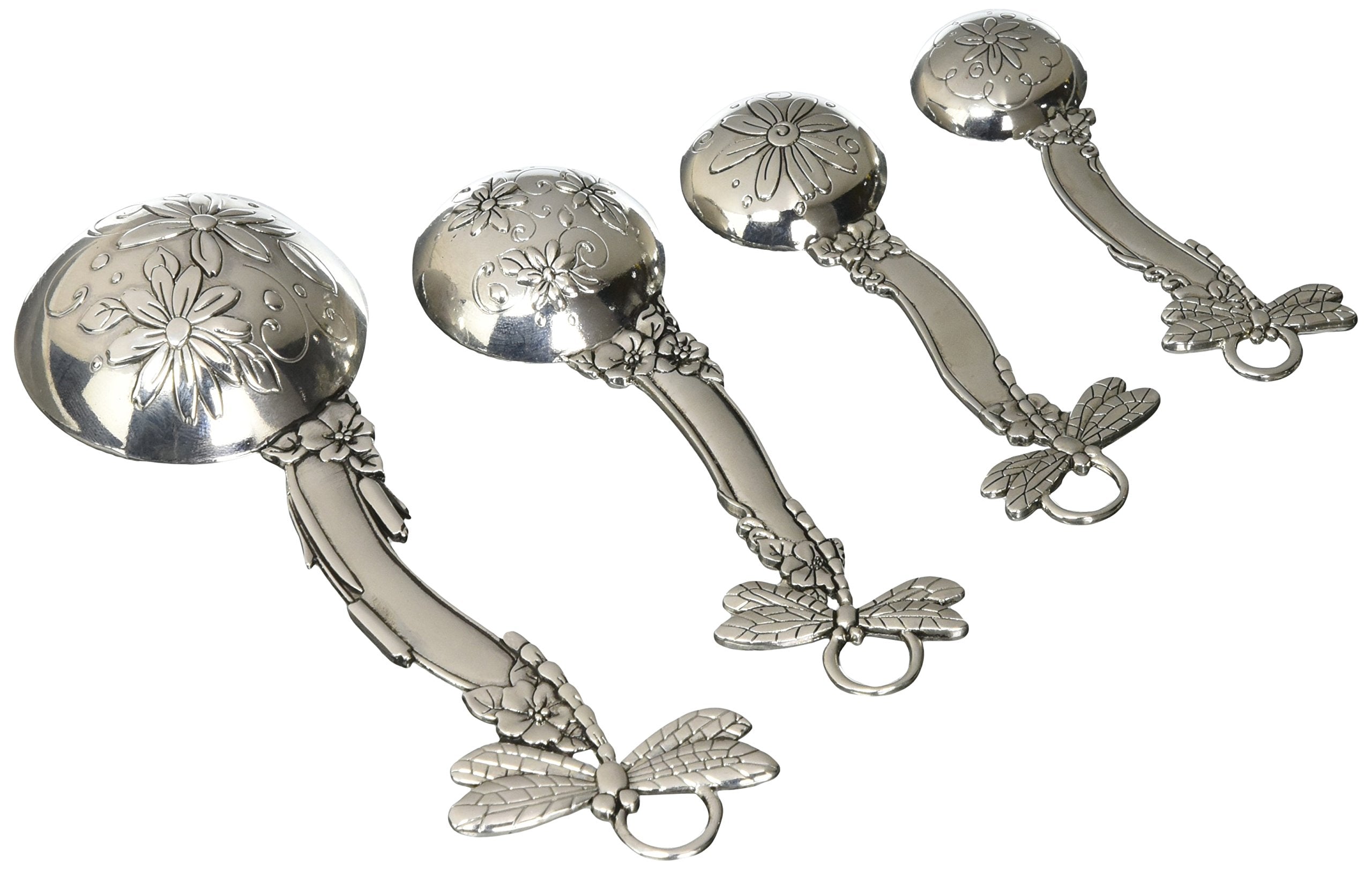 Ganz 4-Piece Set, Dragonflies Measuring Spoon, One Size, Silver