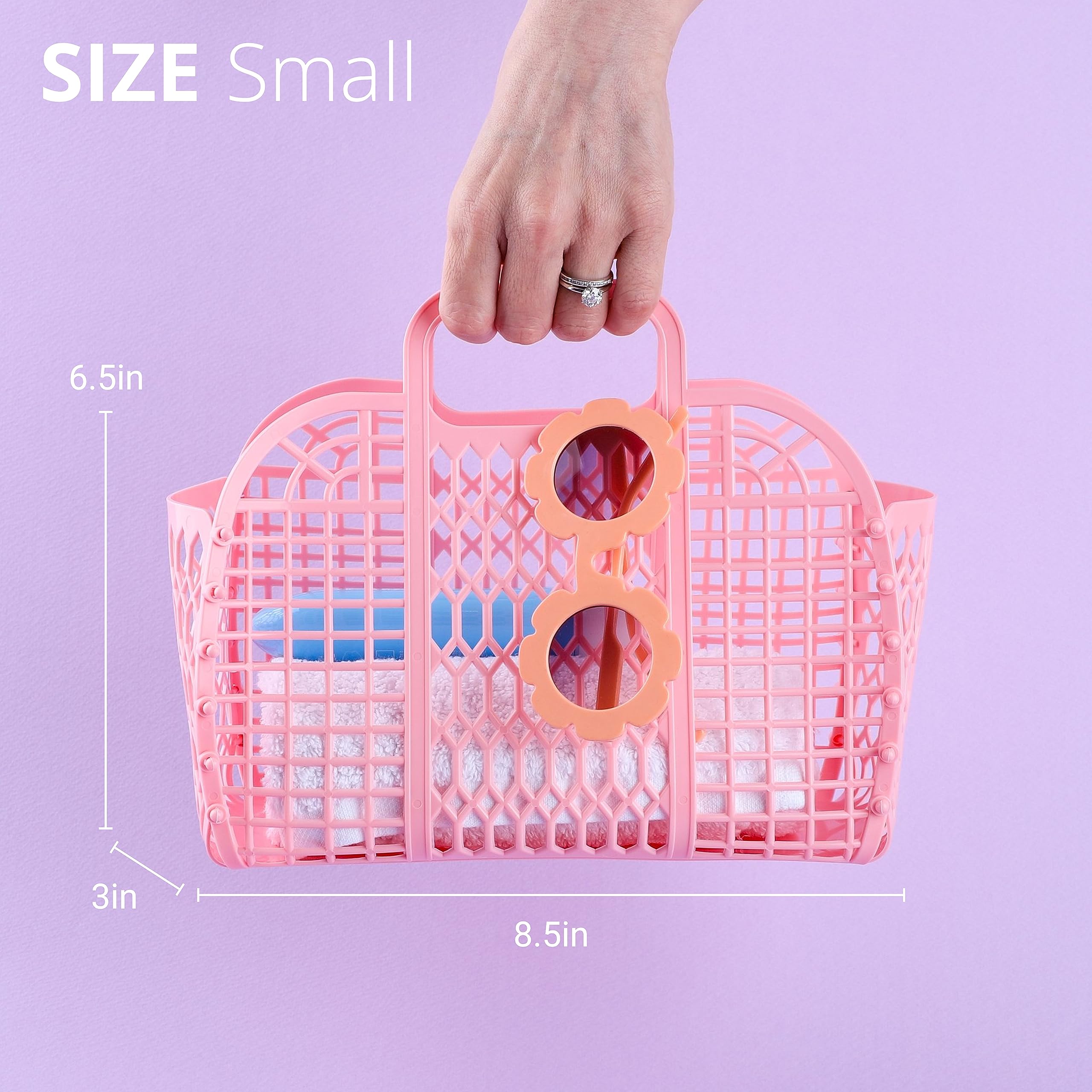 Babana Jelly Bags - (Set) Small And Large Mother Daughter Jelly Totes | Reusable Gift Basket, Beach Bags - (Small, Large) - Pale