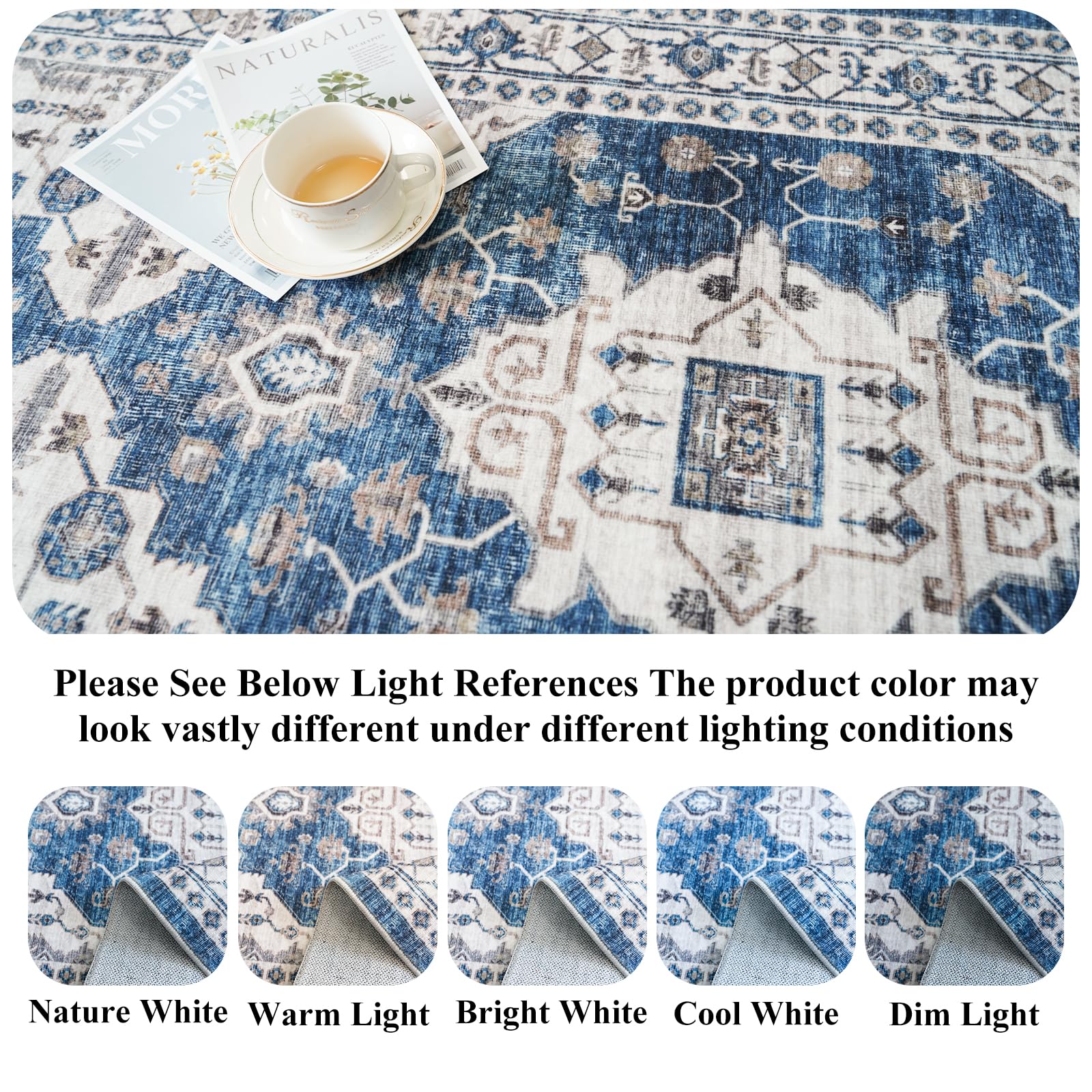 2x6 Washable Hallway Runner Rug: Indoor Farmhouse Kitchen Rugs Oriental Thin Non-Slip Entryway Carpet Ultra Soft Water Resisitan