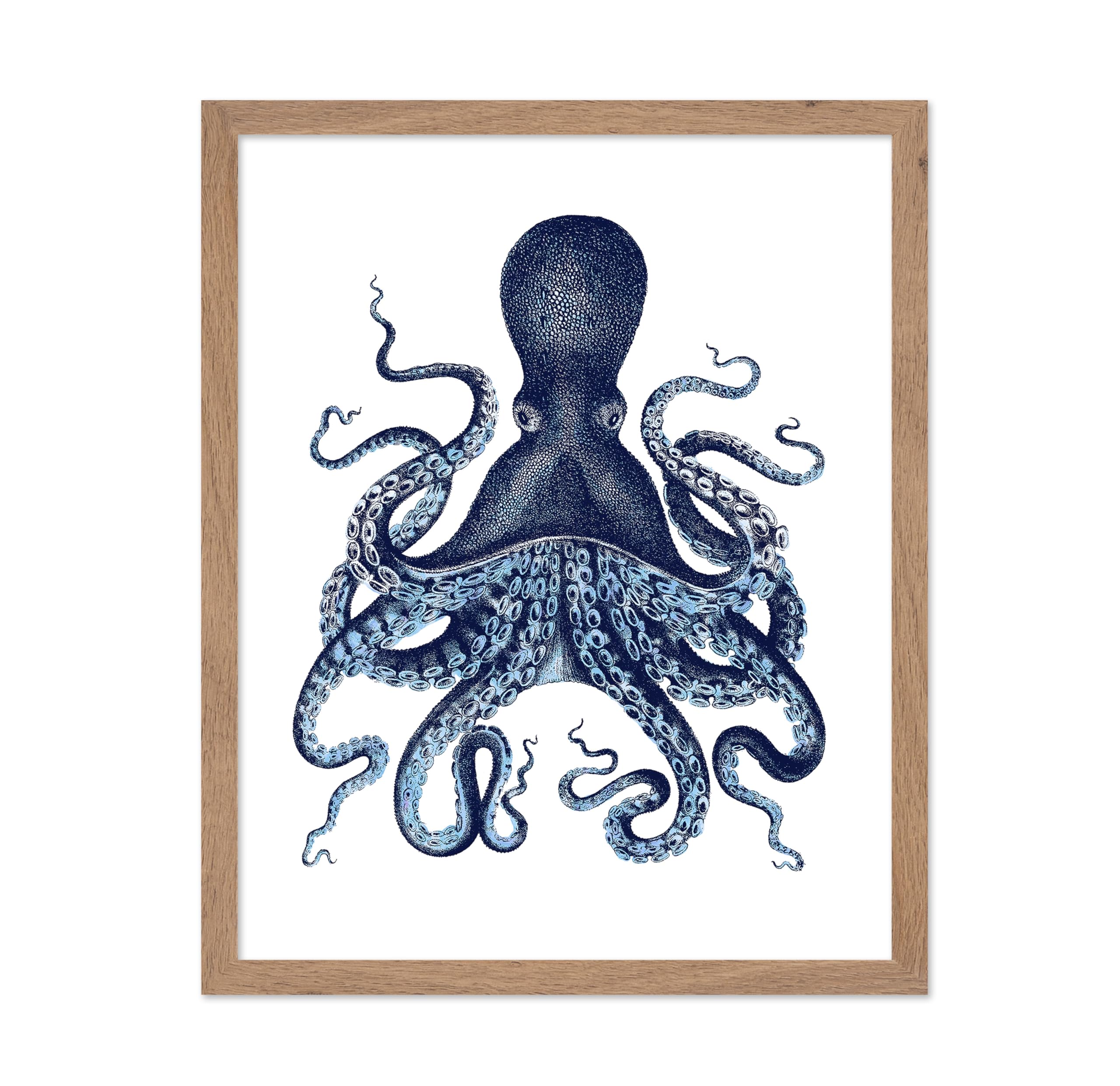 Poster Master Vintage Illustration Poster - Retro Aquatic Print - Gift for Friend, Sailor - Kraken Octopus, Tentacles, Ocean, An