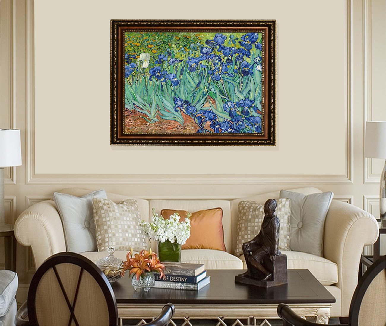 Eliteart-Irises In The Garden By Vincent Van Gogh Giclee Art Canvas Prints-Framed Size:27 3/5''X34 3/5''