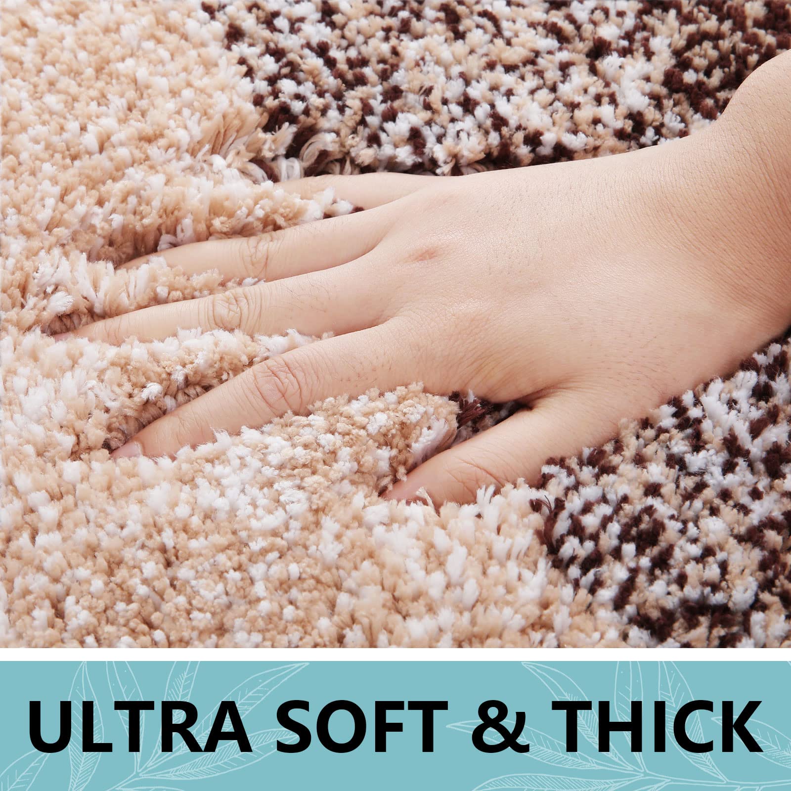 Arotive Microfiber, Shaggy Soft And Absorbent Bath Rug, Non-Slip, Thick Plush, Machine Washable Dry Bath Mats For Bathroom, Tub