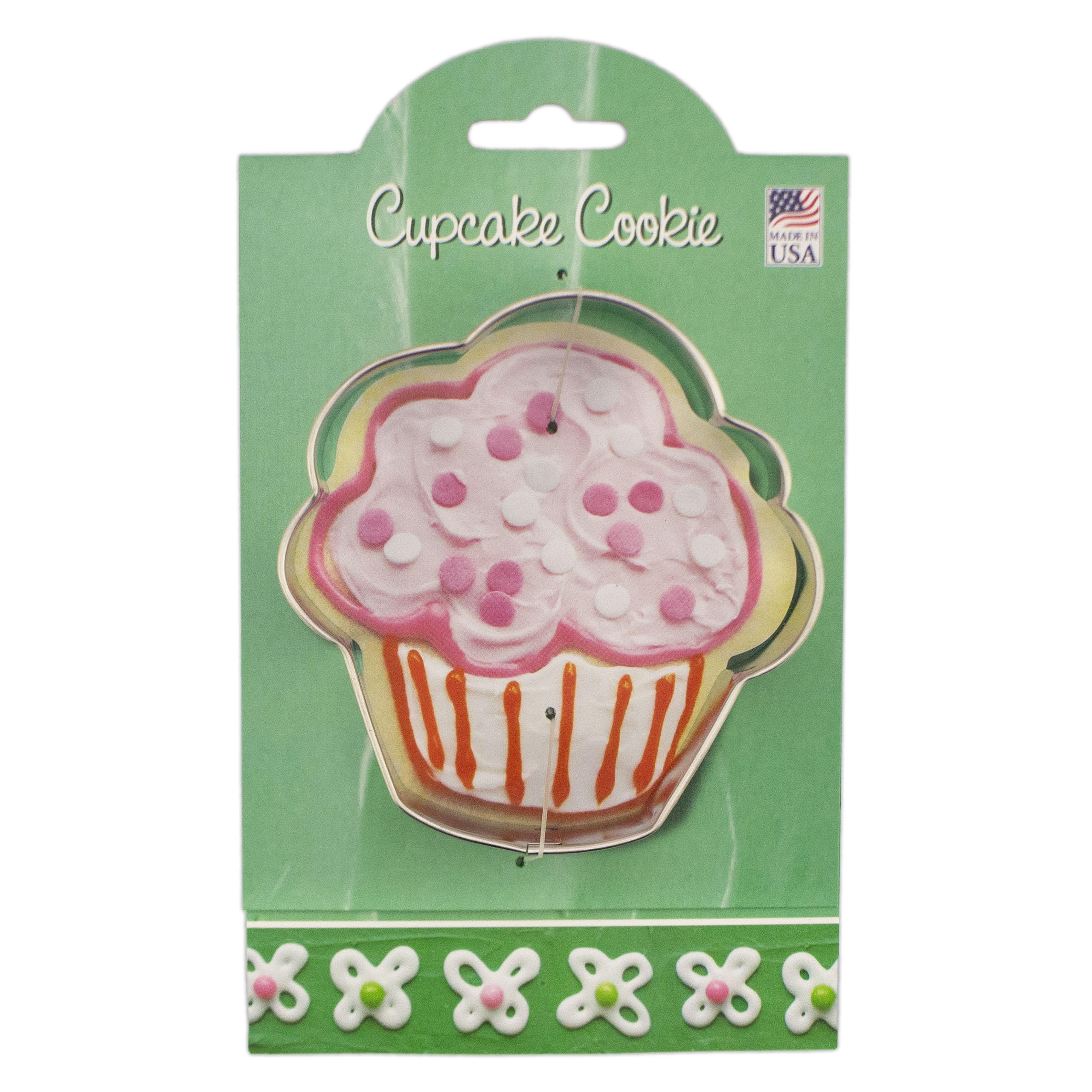 Cupcake Cookie Cutter 4 with Recipe Card, Made in USA by Ann Clark