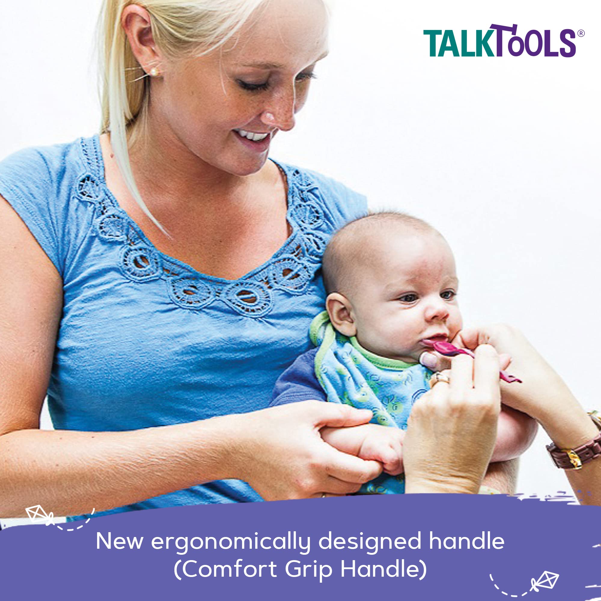 Talktools Bumpy Magenta Spoons | Provides Oral Awareness During Feeding | Encourages Lip Closure | Normalize Acceptance Of Foods