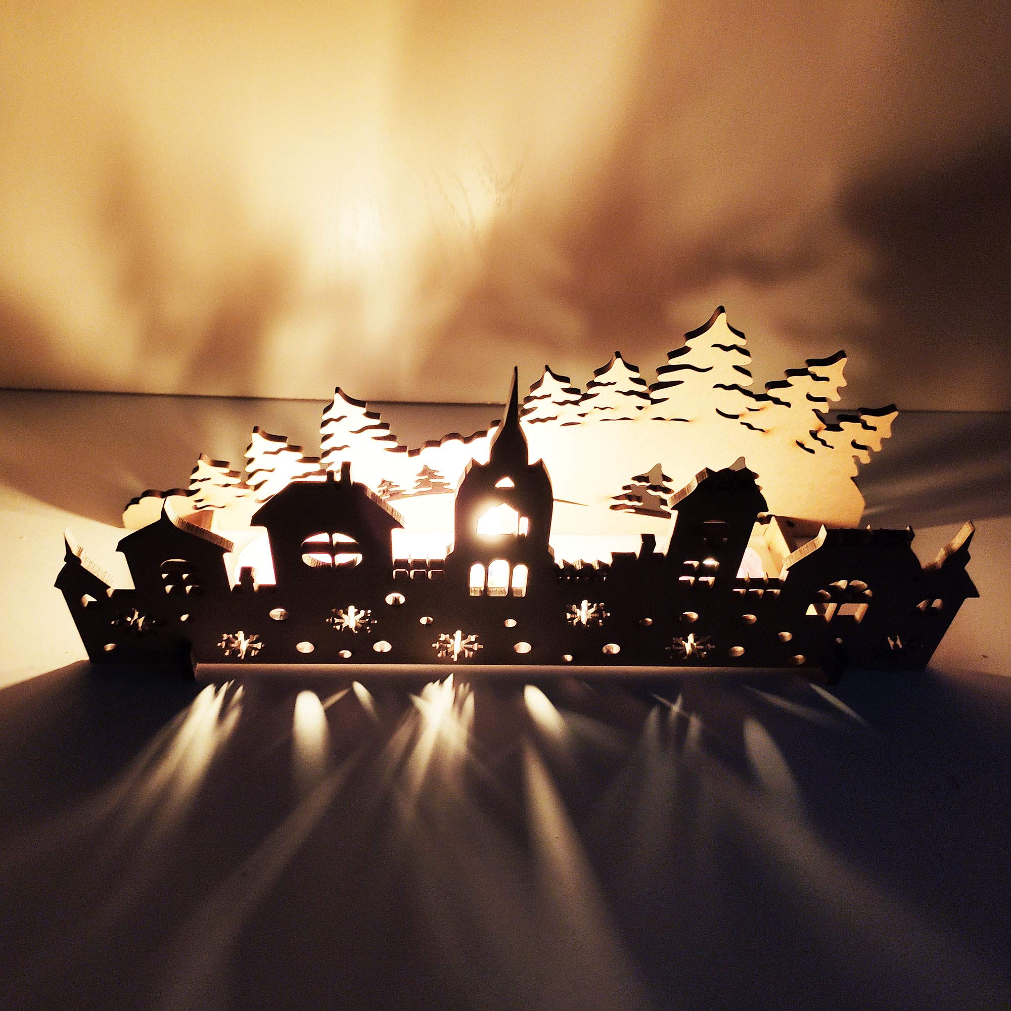 Incredible Gifts India Christmas Decorations For Home | Christmas Decorations Items - Seven Tower Shadow Light Without Candle (W