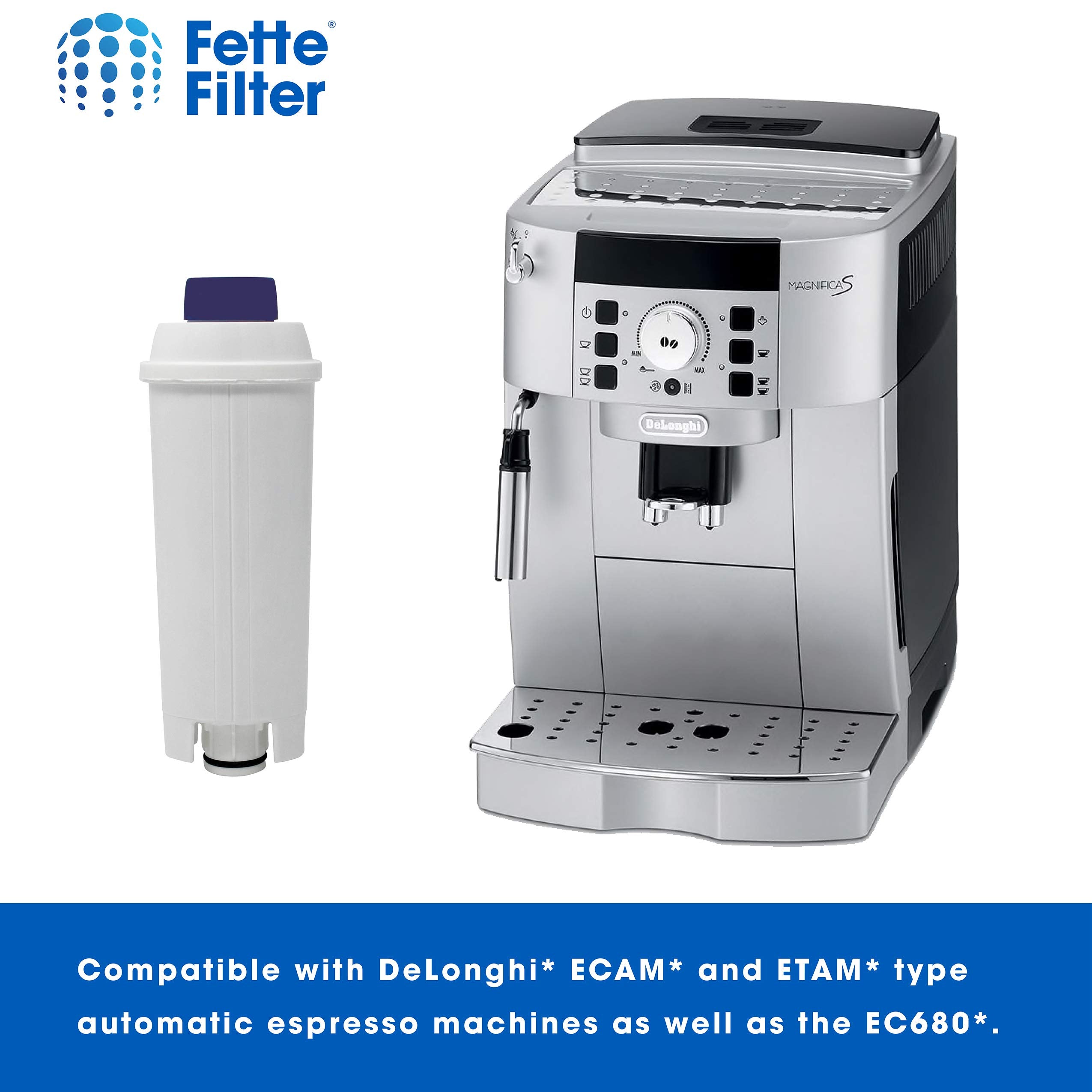 Fette Filter - Coffee Machine Filter For Delonghi Filter Dlsc002 With Activated Carbon Softener, Water Filter Compatible With De