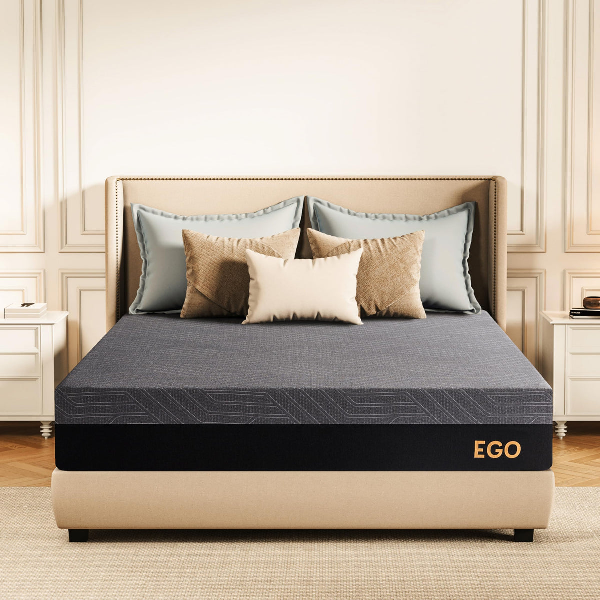 Egohome 10 Inch King Memory Foam Mattress For Back Pain, Cooling Gel Mattress Bed In A Box, Made In Usa, Certipur-Us Certified,