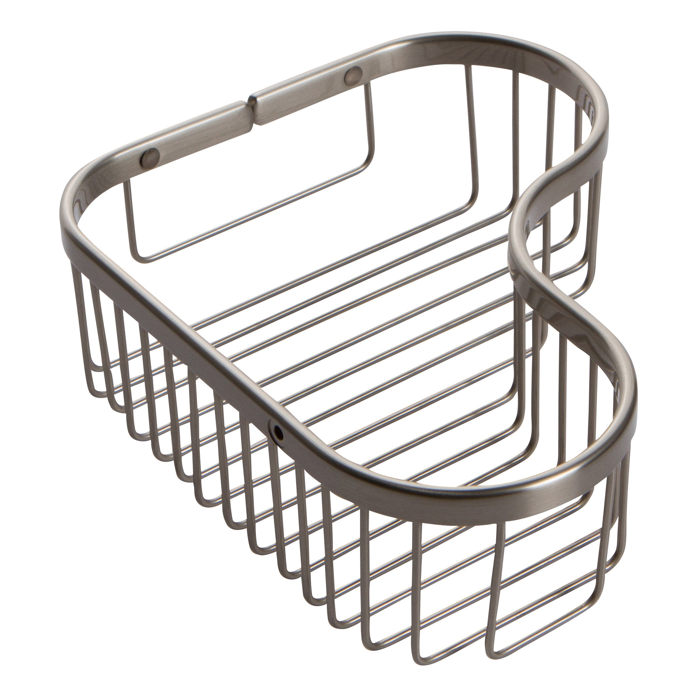 Ginger 505L/Sn Splashables Combination Shower Large Corner Basket, Satin Nickel