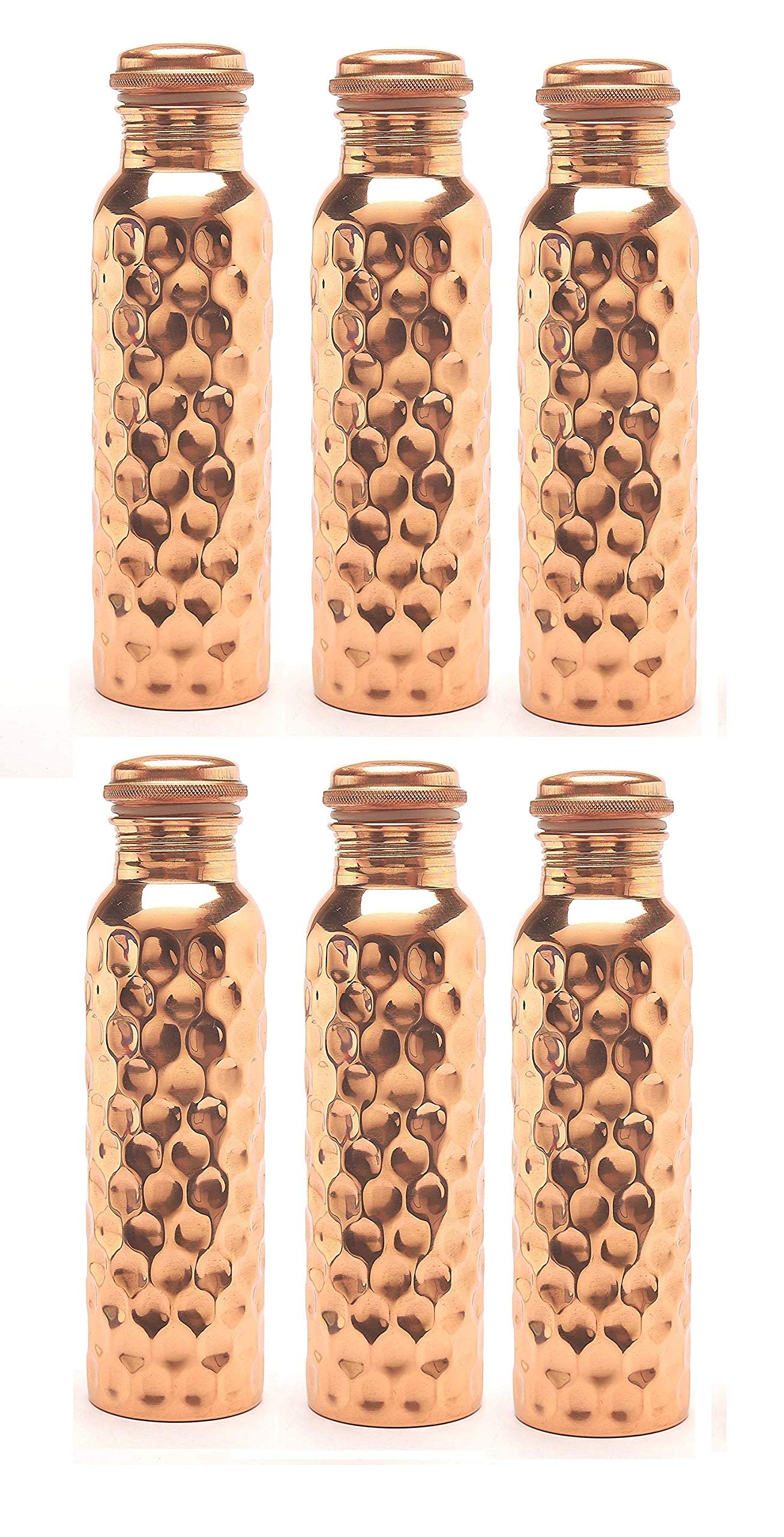 Imago Copper Water Bottle, 1L, Set Of 6, Brown
