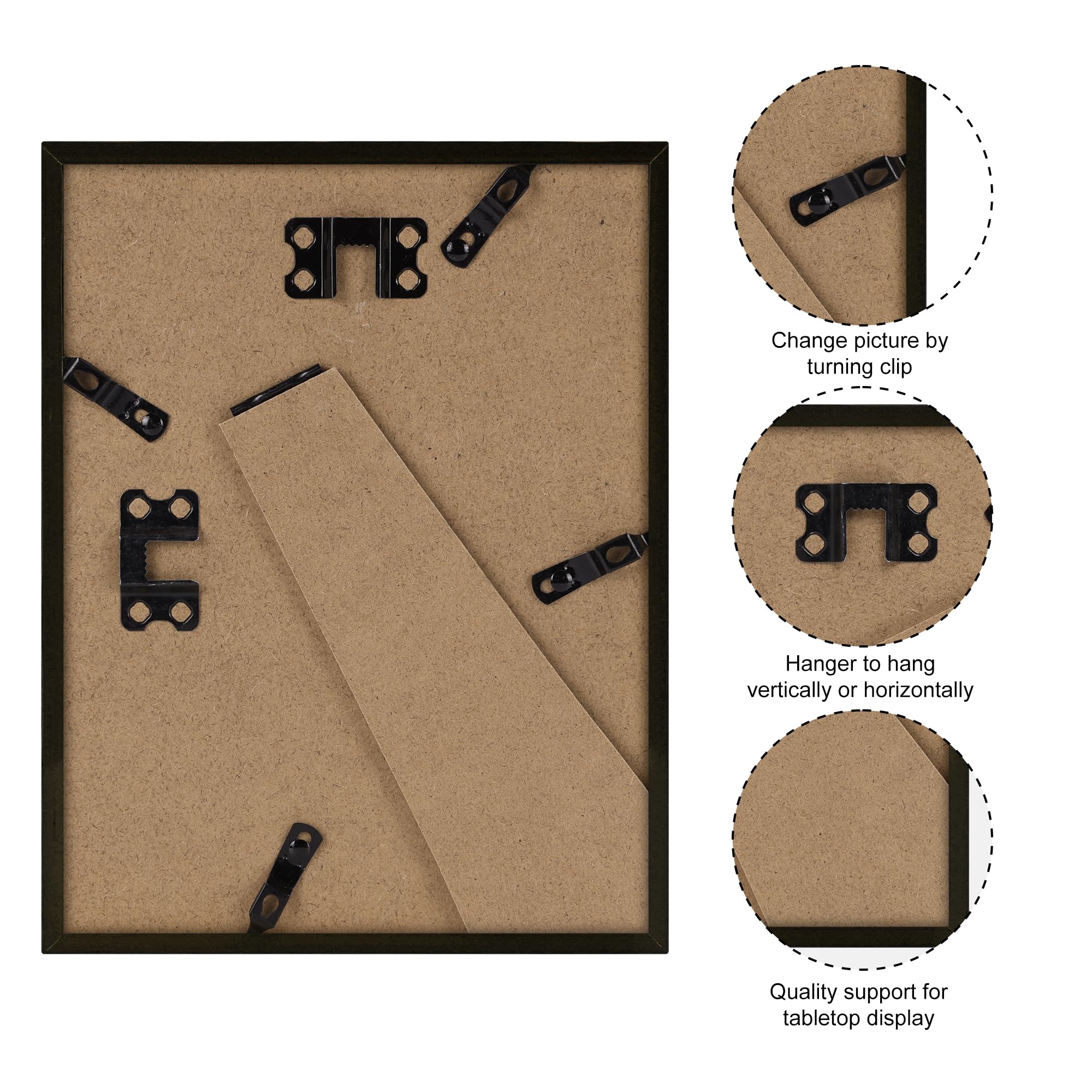 Giftgarden 6x8 Picture Frame Walnut Brown, 6 by 8 Thin Photo Frame for Wall Tabletop Display, Single