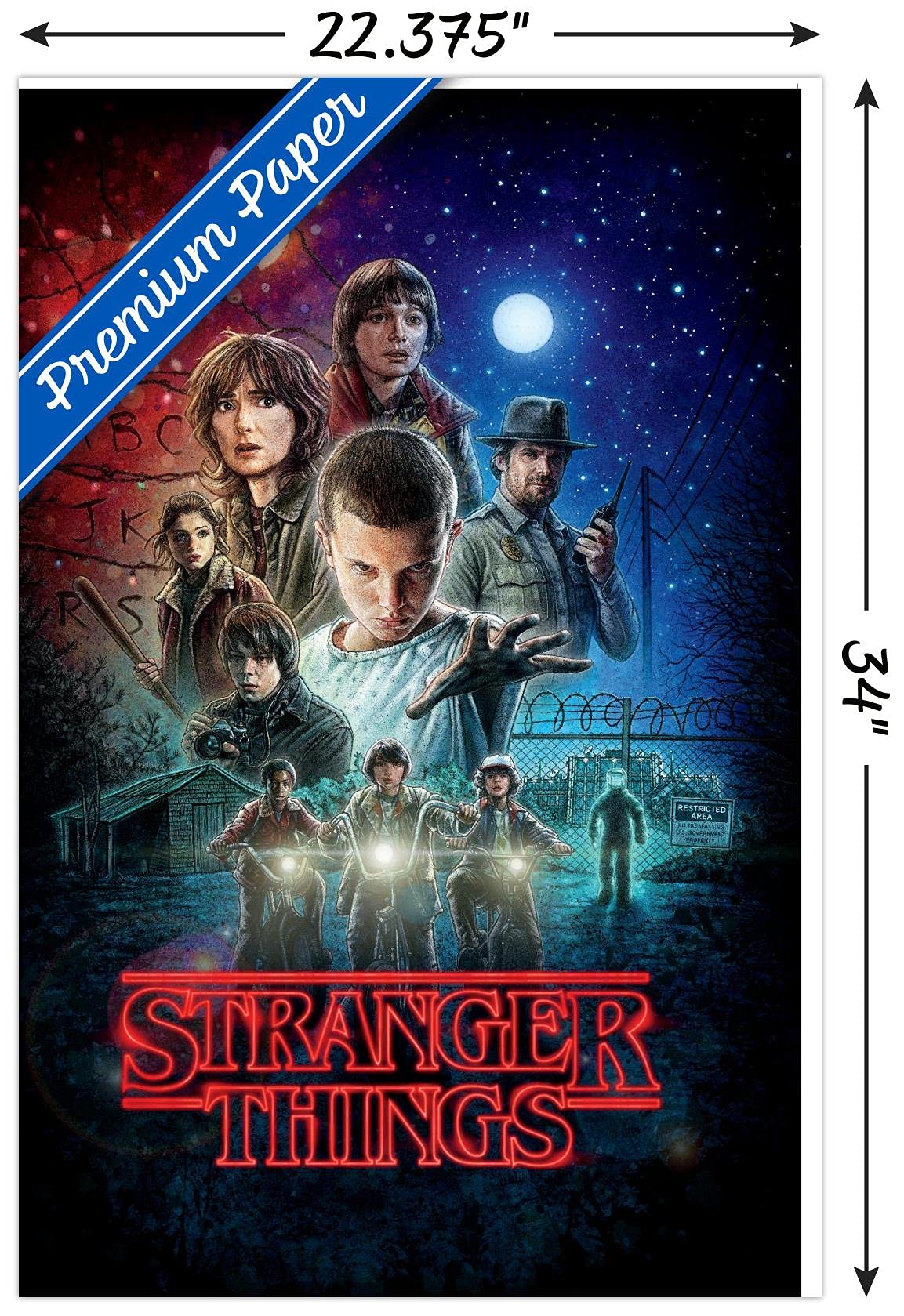 Trends International Netflix Stranger Things - One Sheet Wall Poster, 22.37'' X 34.00'', Premium Poster & Clip Bundle
