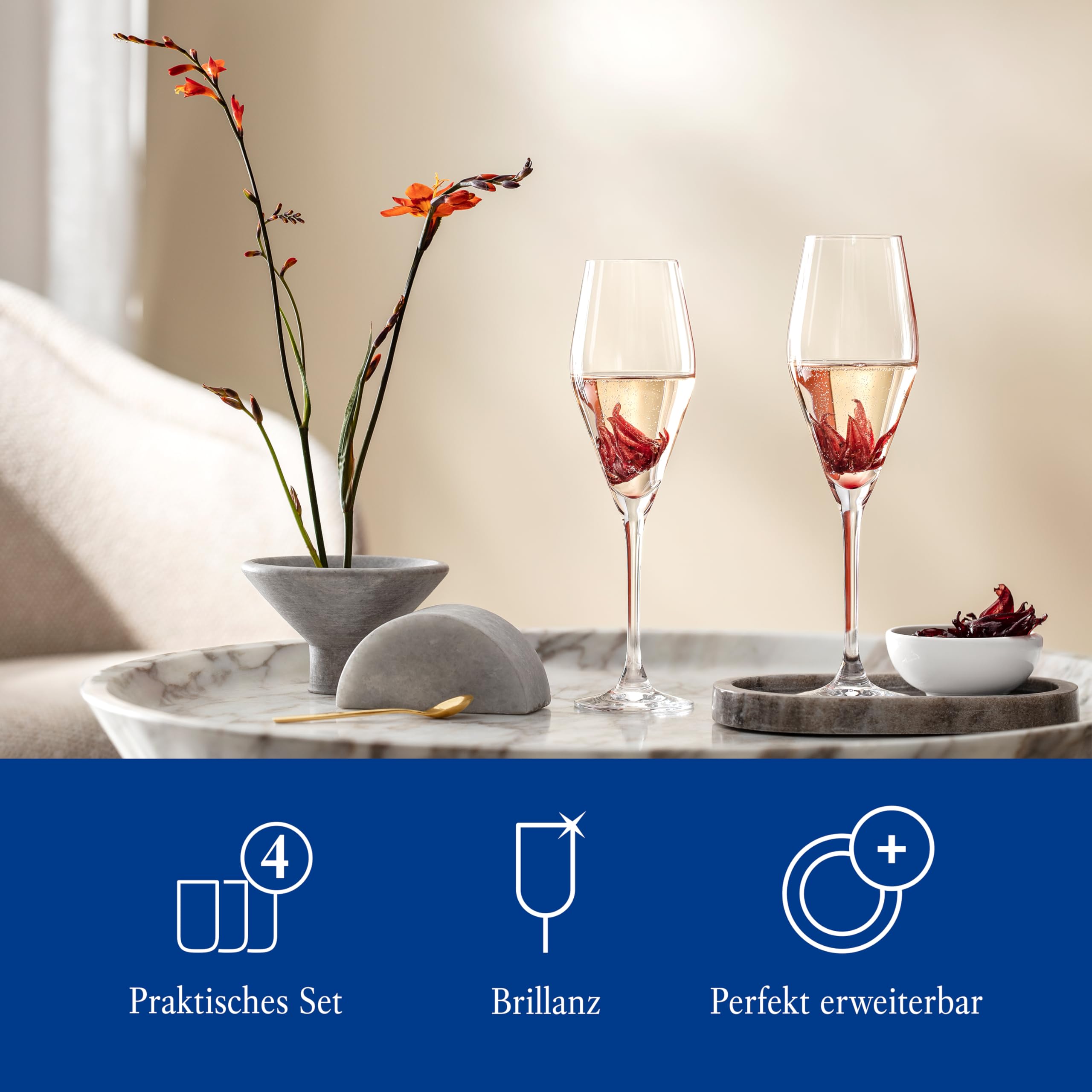 Villeroy & Boch La Divina Champagnerkelch, Set 4Tlg. Glass