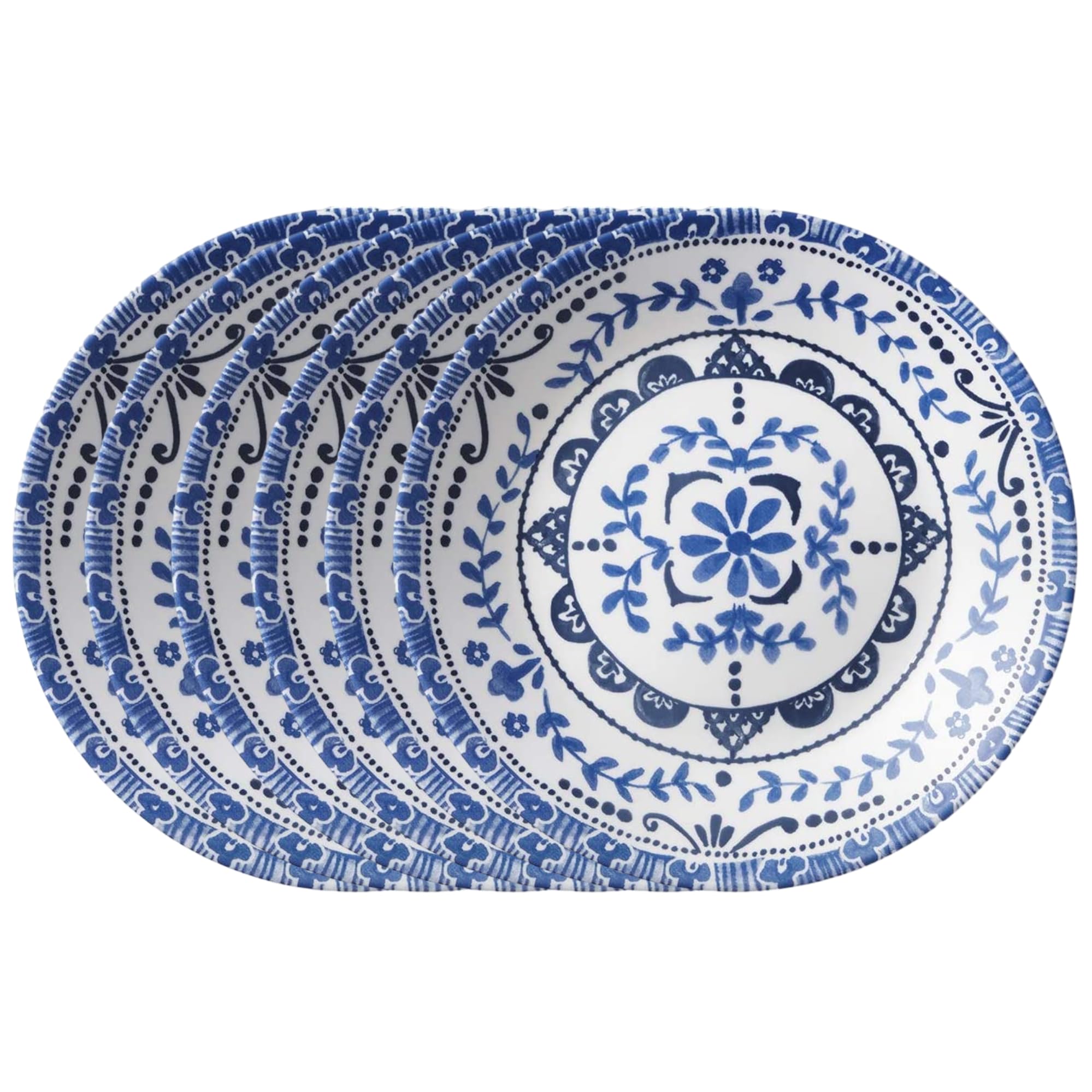 Corelle Vitrelle 6-Piece Appetizer Plates Set, Triple Layer Glass And Chip Resistant, 6-3/4-Inch Lightweight Round Plates, Porto