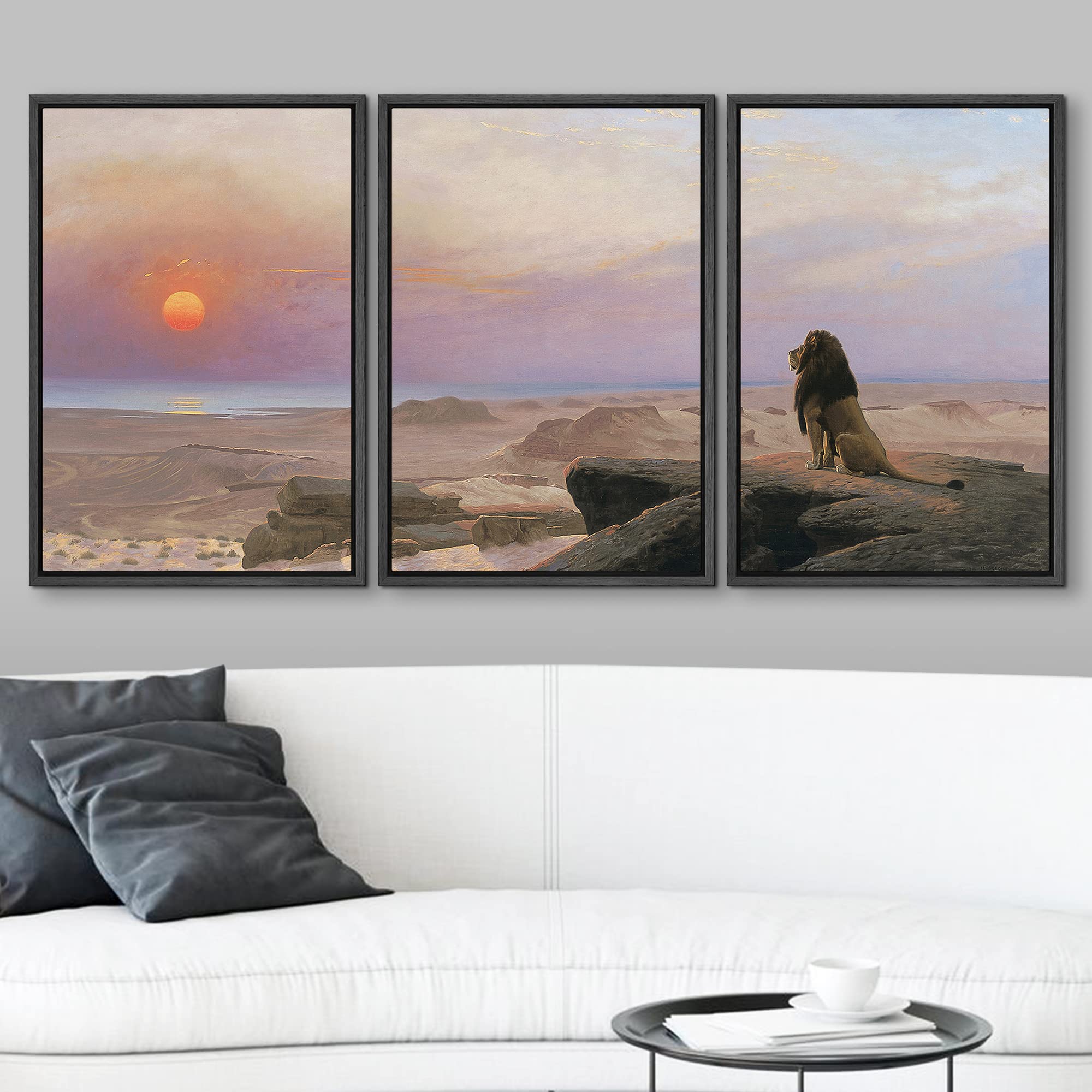 Wall26 Framed Canvas Print Wall Art Set The Two Majesties By Jean-Leon Gerome Cultural Historic Oil Painting Fine Art Reproducti