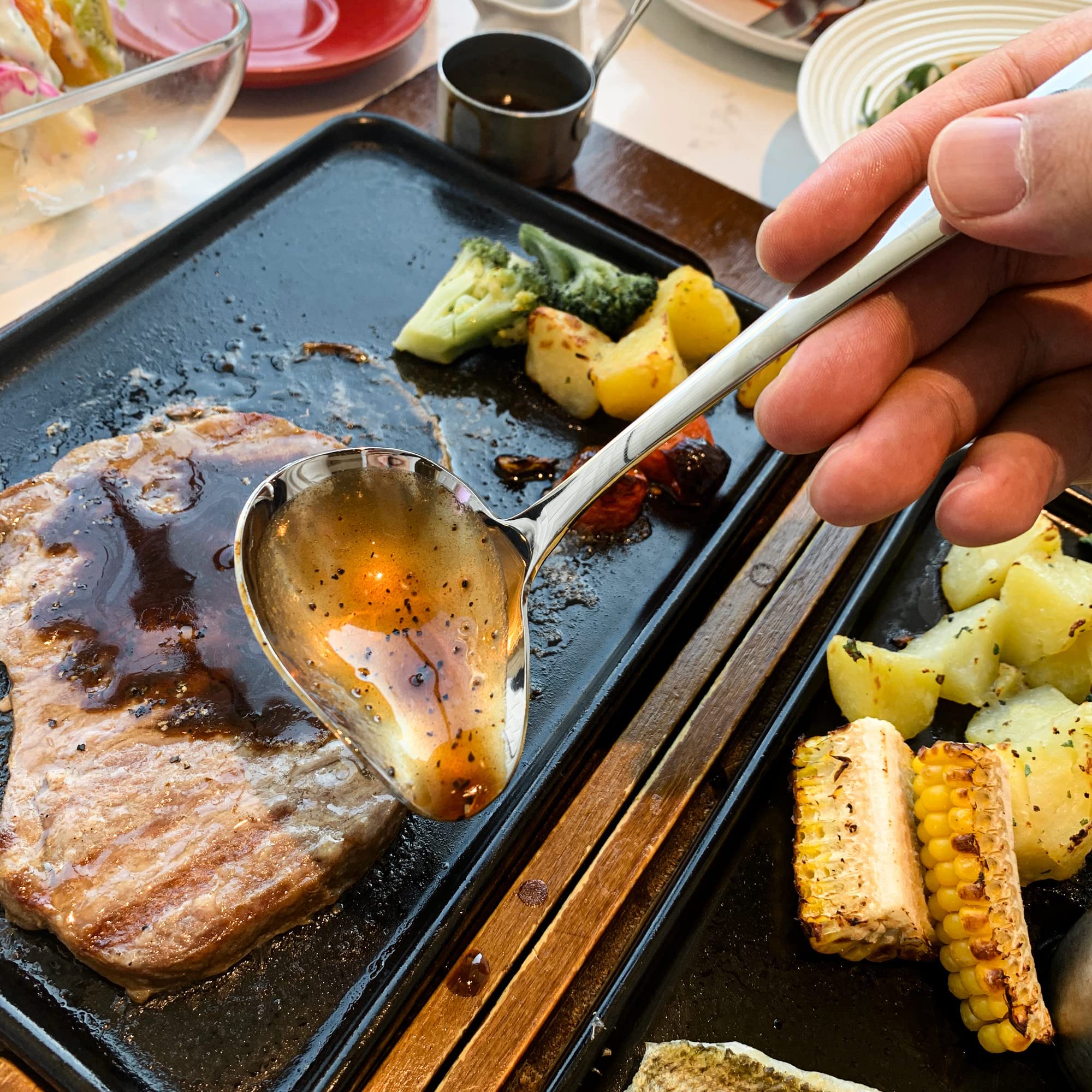 Imeea Small Sauce Ladle With Pouring Spout 18/10 Stainless Steel Sauce Drizzle Spoon, 7Inch