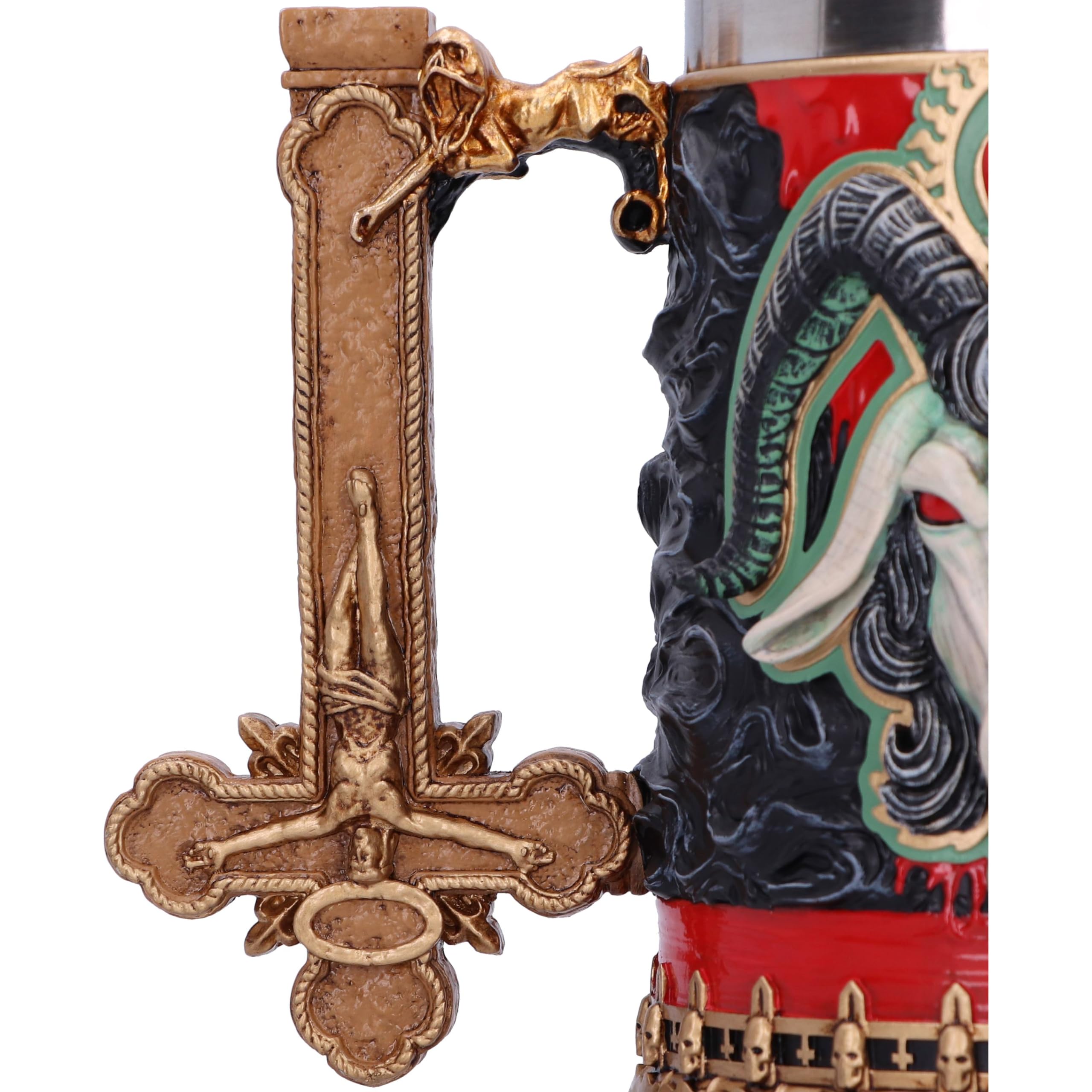 Nemesis Now Slayer Reign In Blood Tankard, Resin, Black/Red, Officially Licensed Slayer Band Merch, Removable Stainless Steel In