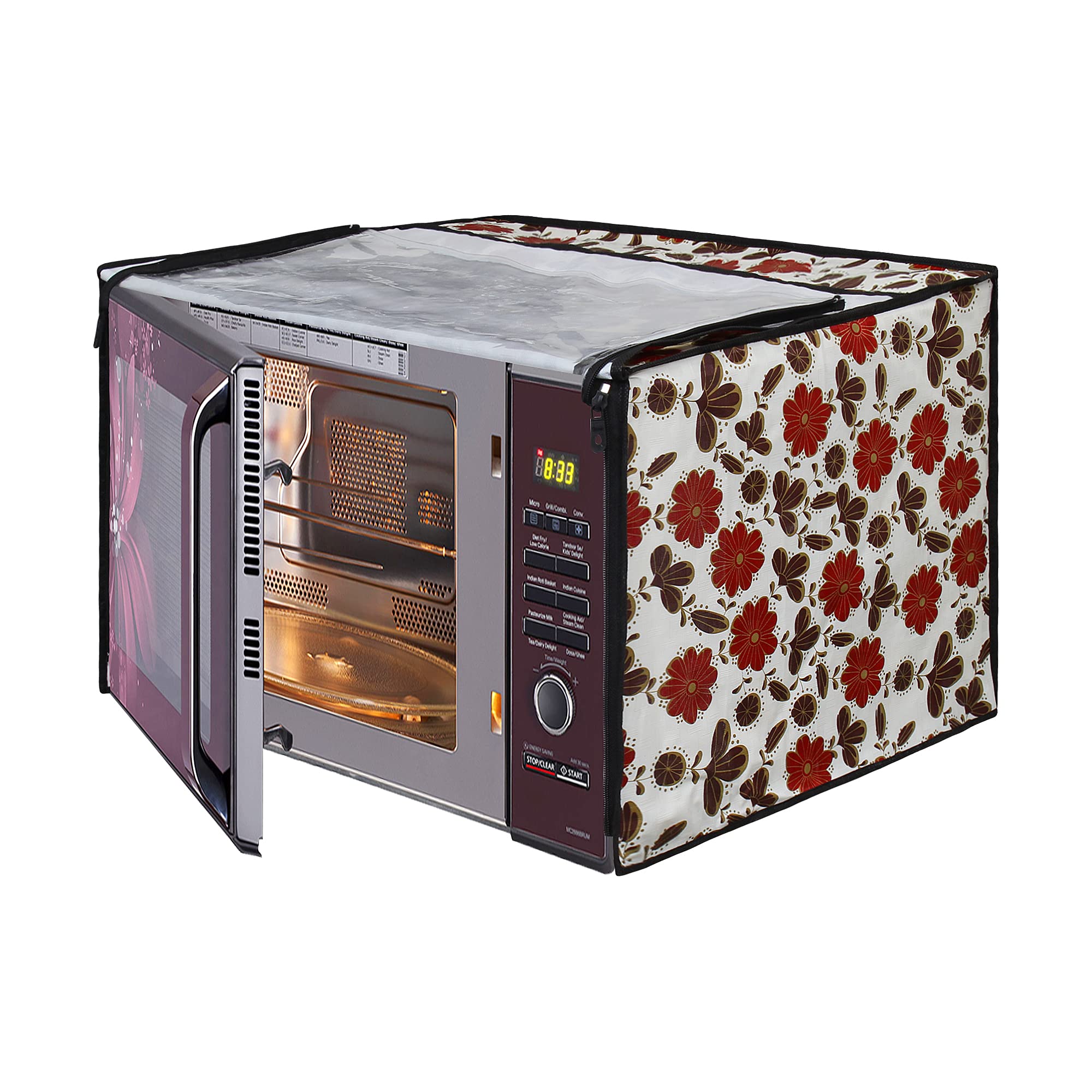 Lithara Printed Waterproof Microwave Oven Cover For Morphy Richards 25-Cg 25L | Sams20 (Multicolor)
