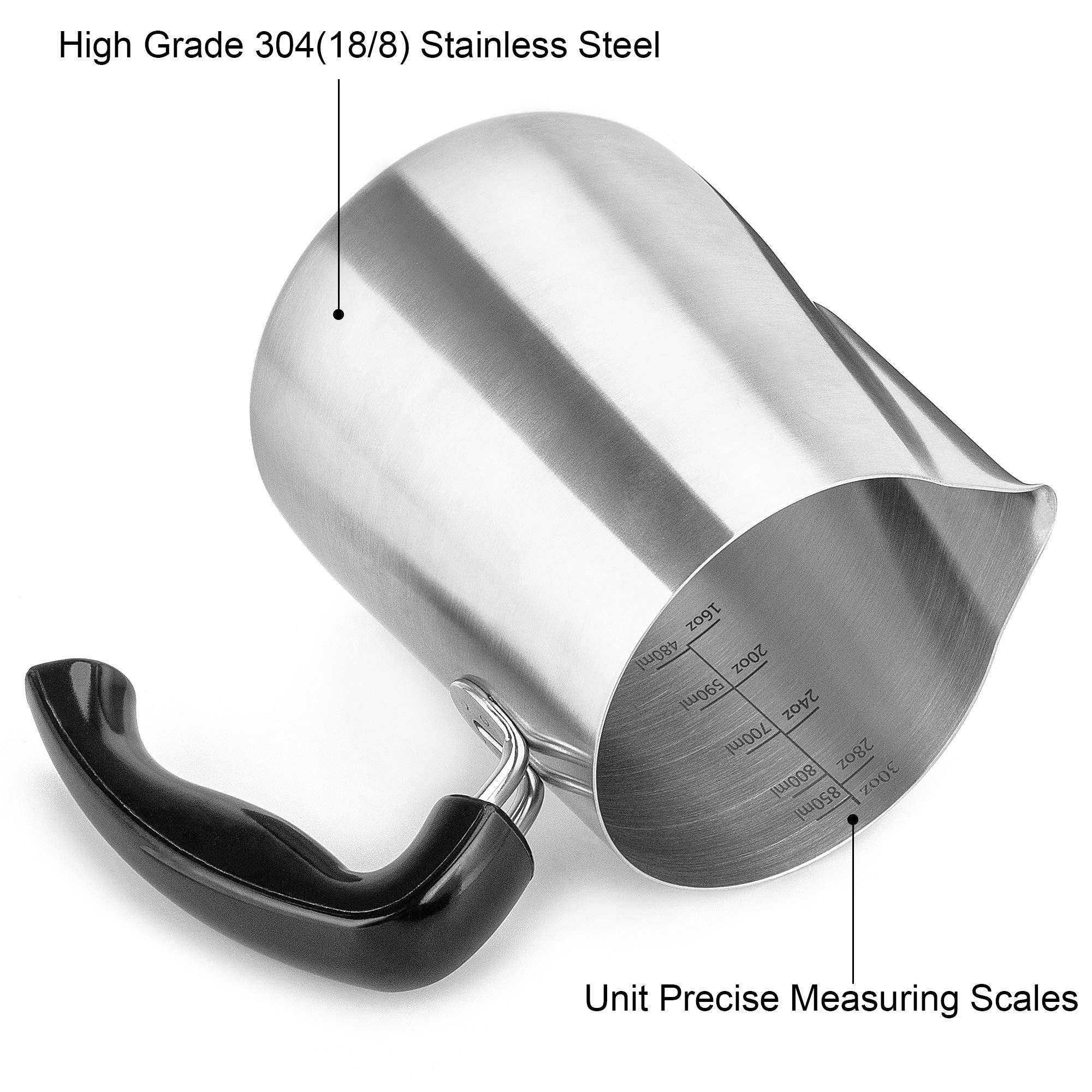 Milk Frothing Pitcher 30Oz, Enloy Stainless Steel Espresso Steaming Pitcher 30Oz/900Ml, Espresso Machine Accessories, Milk Froth