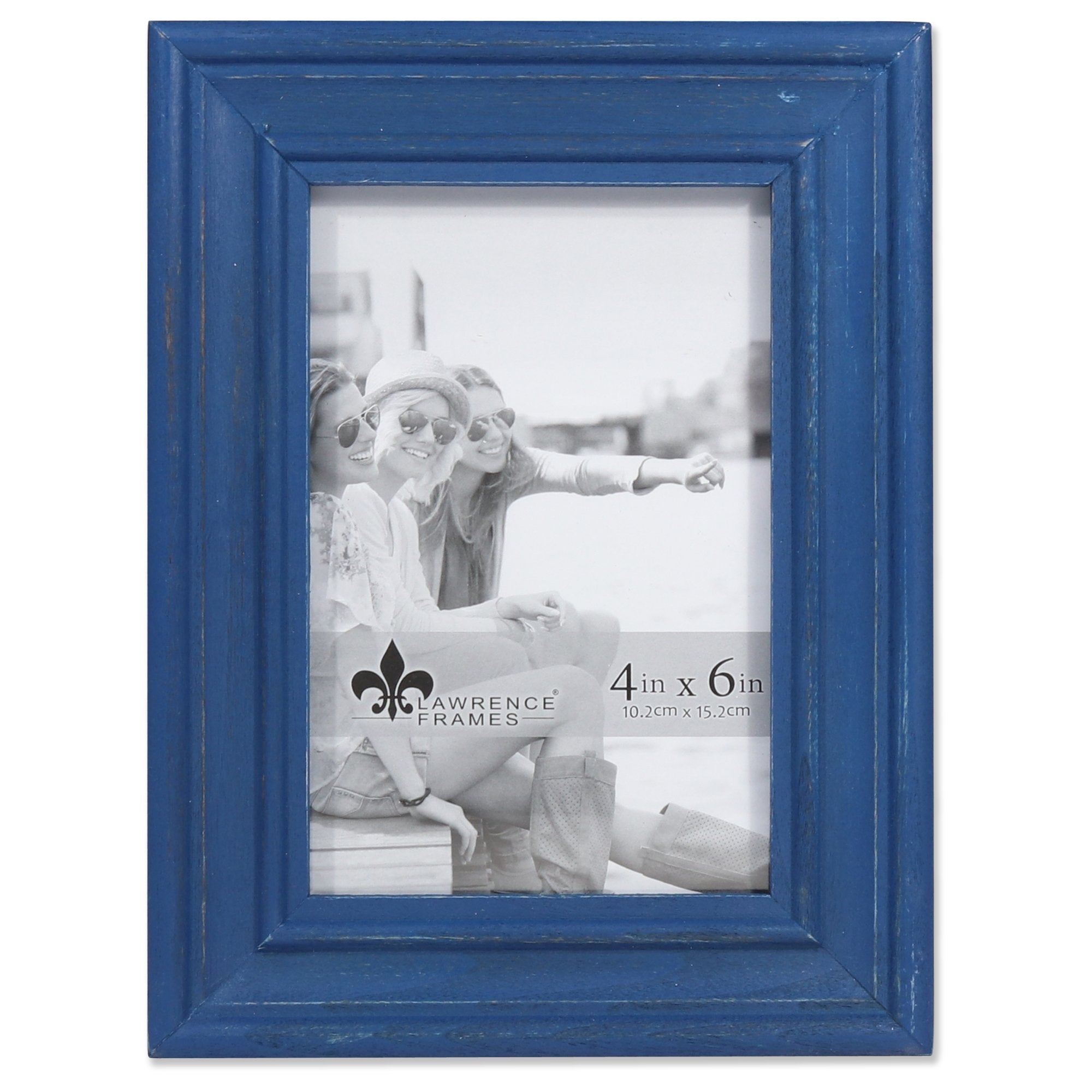 Lawrence Frames 4x6 Durham Weathered Navy Blue Wood Picture Frame
