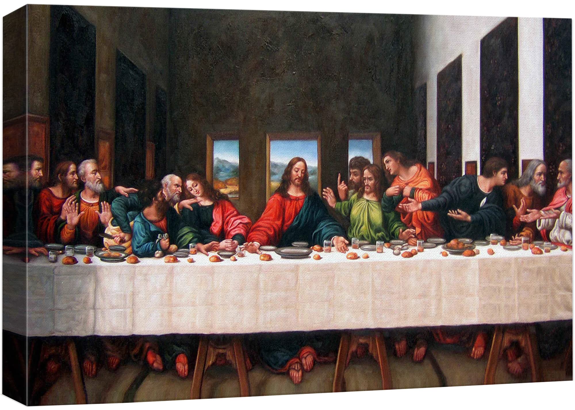 Wall26 - Canvas Wall Art - Last Supper By Andrea Solari - Modern Home Art Stretched And Framed Ready To Hang - 16X24 Inches