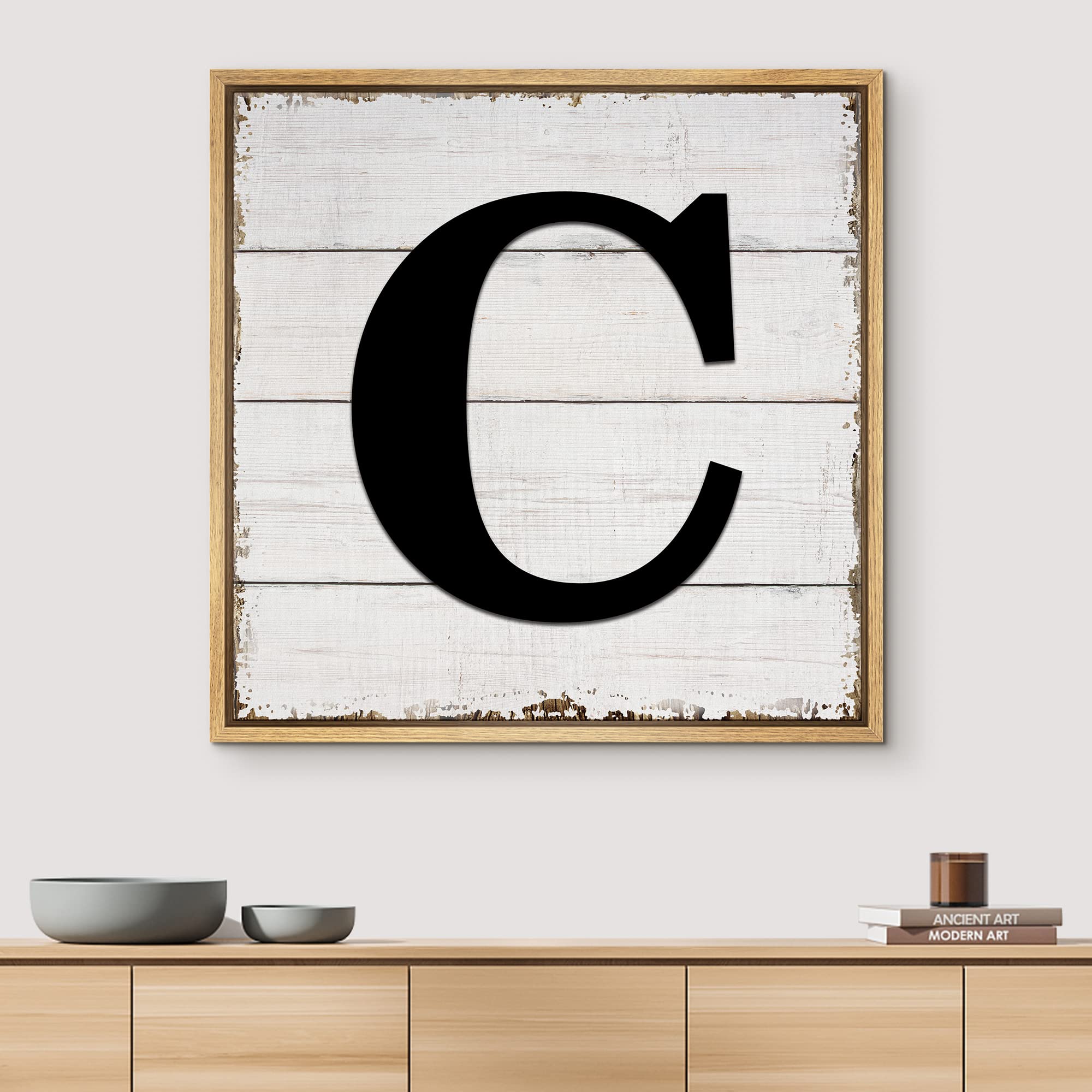 Wall26 Framed Canvas Wall Art English Letter Wood Background Home Wall Decorations For Bedroom Living Room Paintings Framed Canv