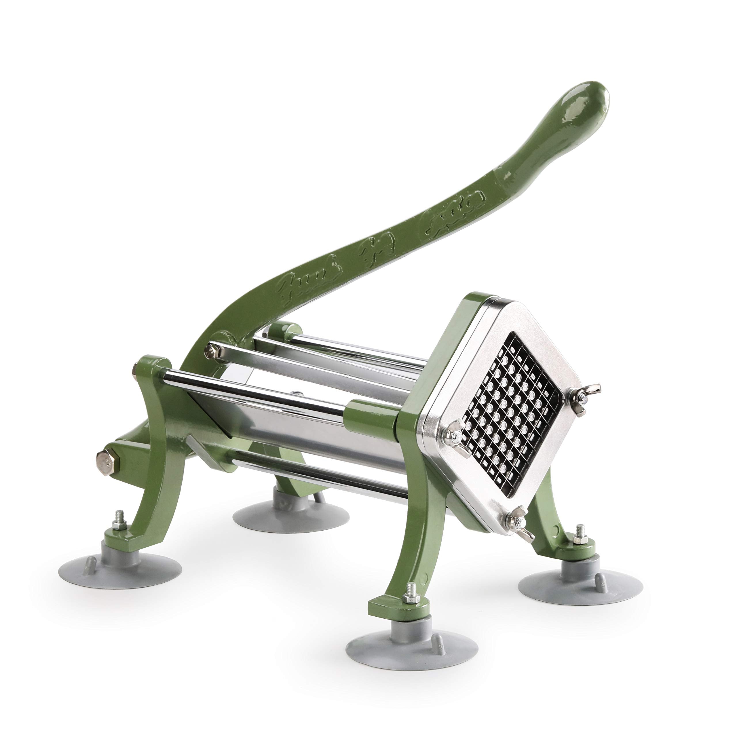 New Star Foodservice 42306 Commercial Grade French Fry Cutter With Suction Feet, 3/8'', Green