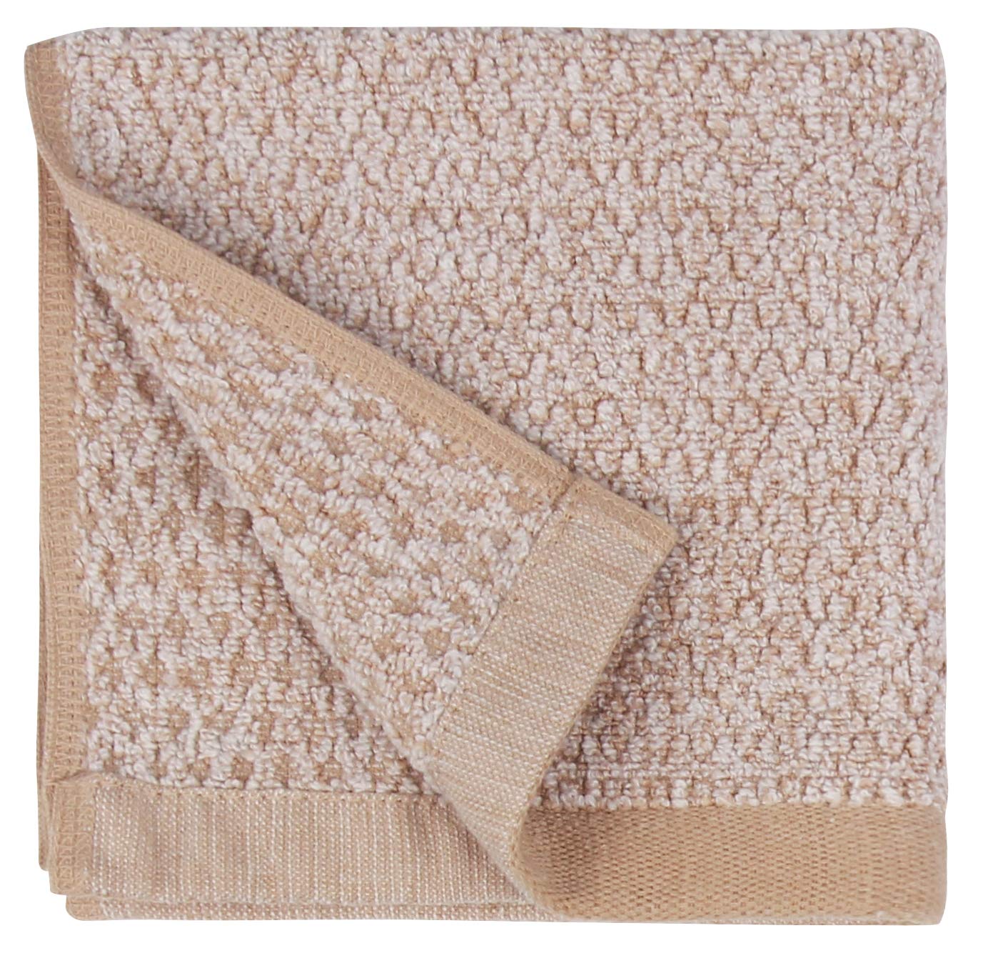 Everplush Diamond Jacquard Washcloth Set Of 6, 13'' X 13'', Brown