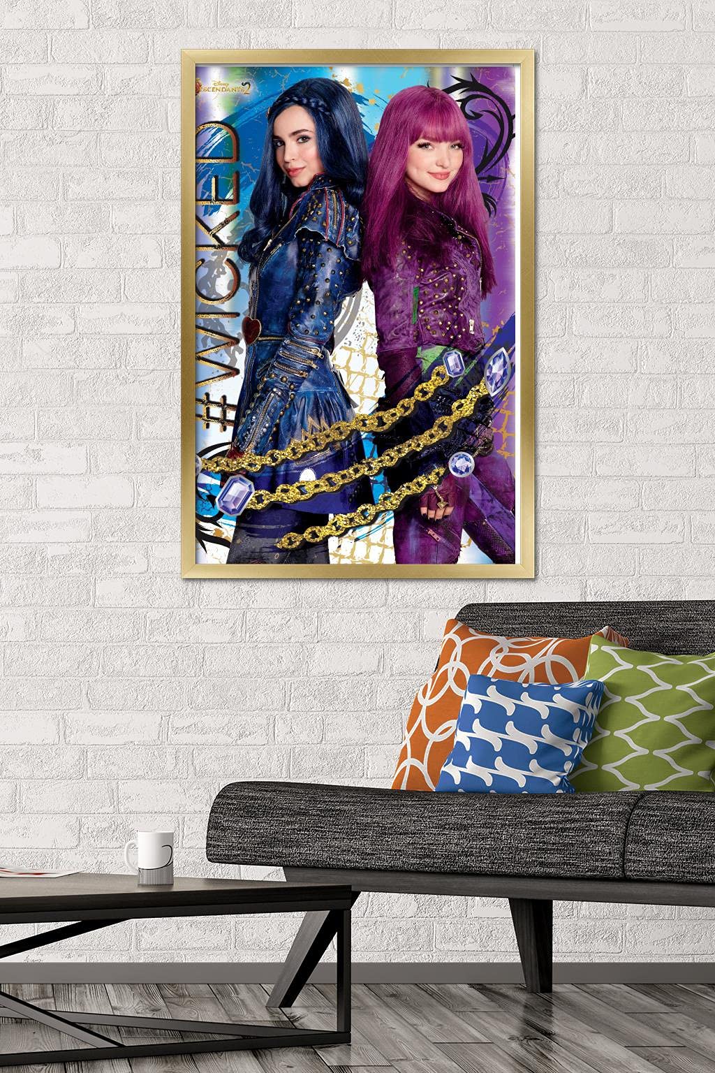 Trends International Disney Descendants 2 - Wicked Wall Poster, 22.375'' X 34'', Gold Framed Version