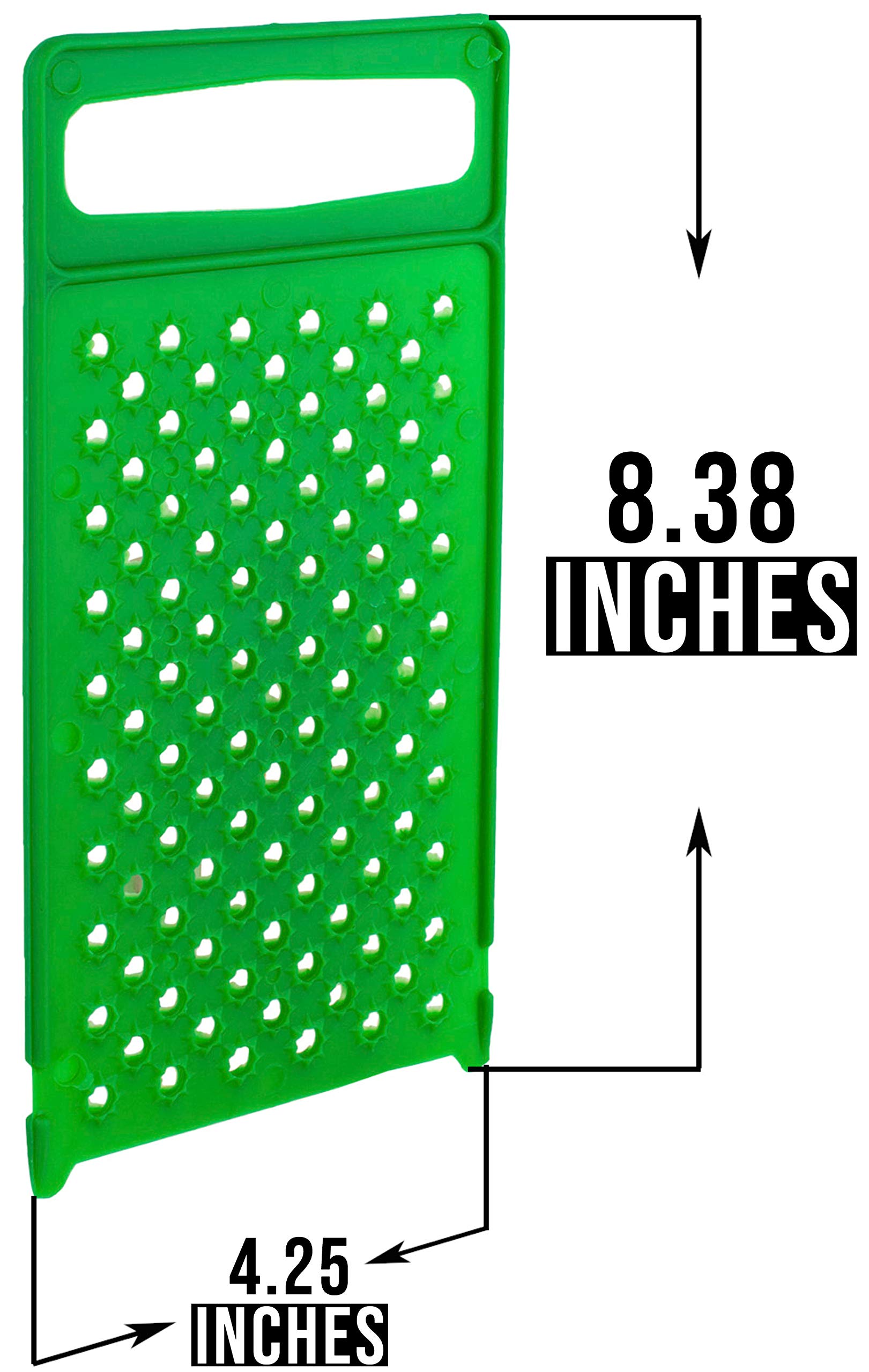 Flat All Plastic Cheese Grater - Ergonomic Hand Grater - Professional Cheddar Grater Handheld