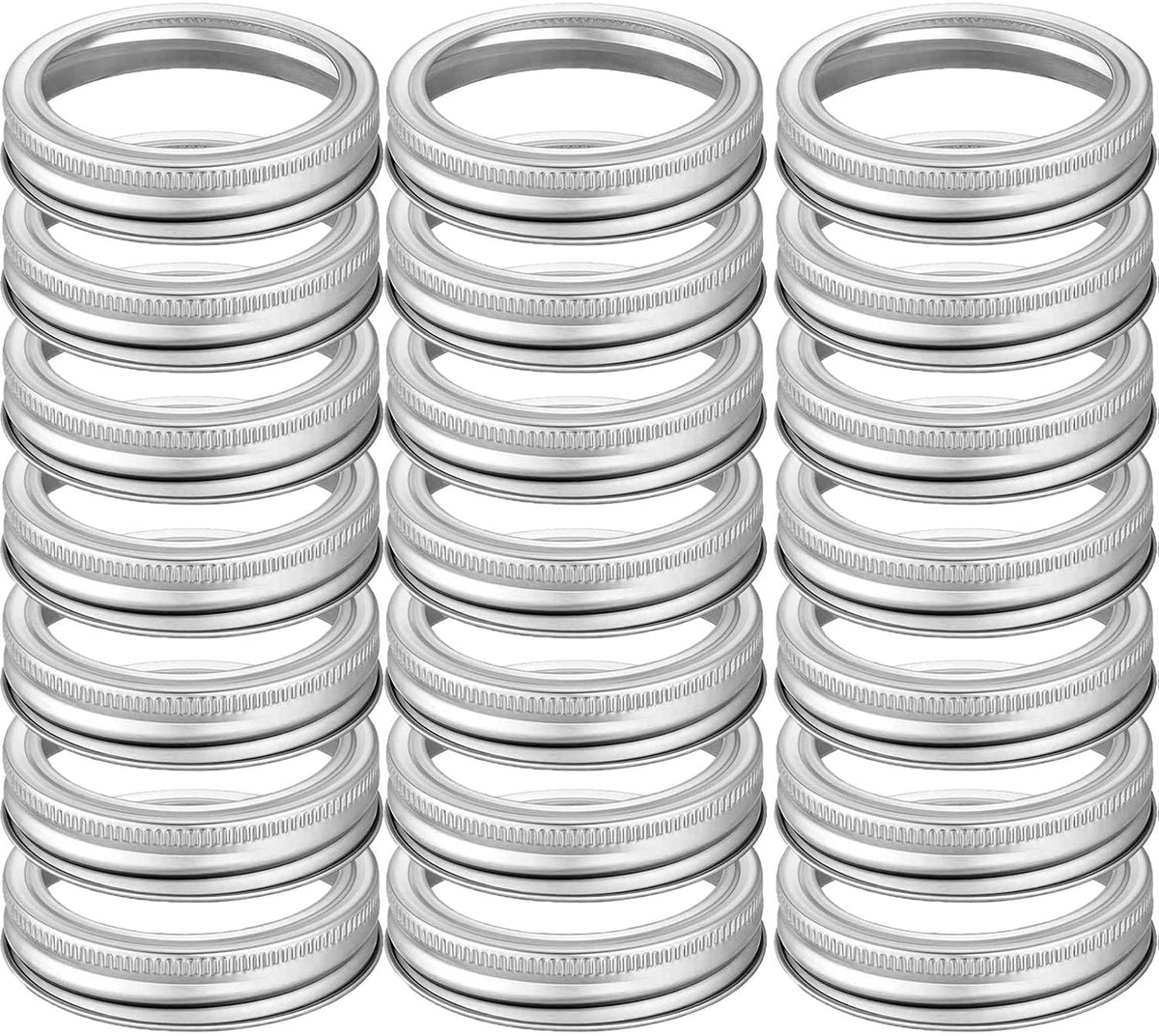 42 Pieces Wide Mouth Canning Rings, Wide Mouth Mason Jar Rings - Replacement Metal Lids For Mason Jar Large Mouth (42 Pcs Wide M