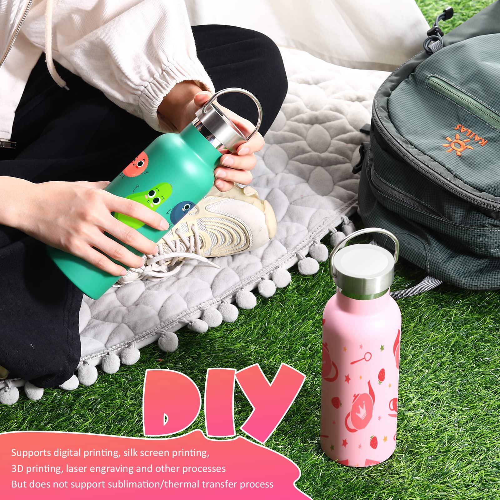 Mimorou 10 Pcs 17 Oz Stainless Steel Sports Water Bottle Insulated Reusable Water Bottles With Handle Metal Water Bottle For Hik