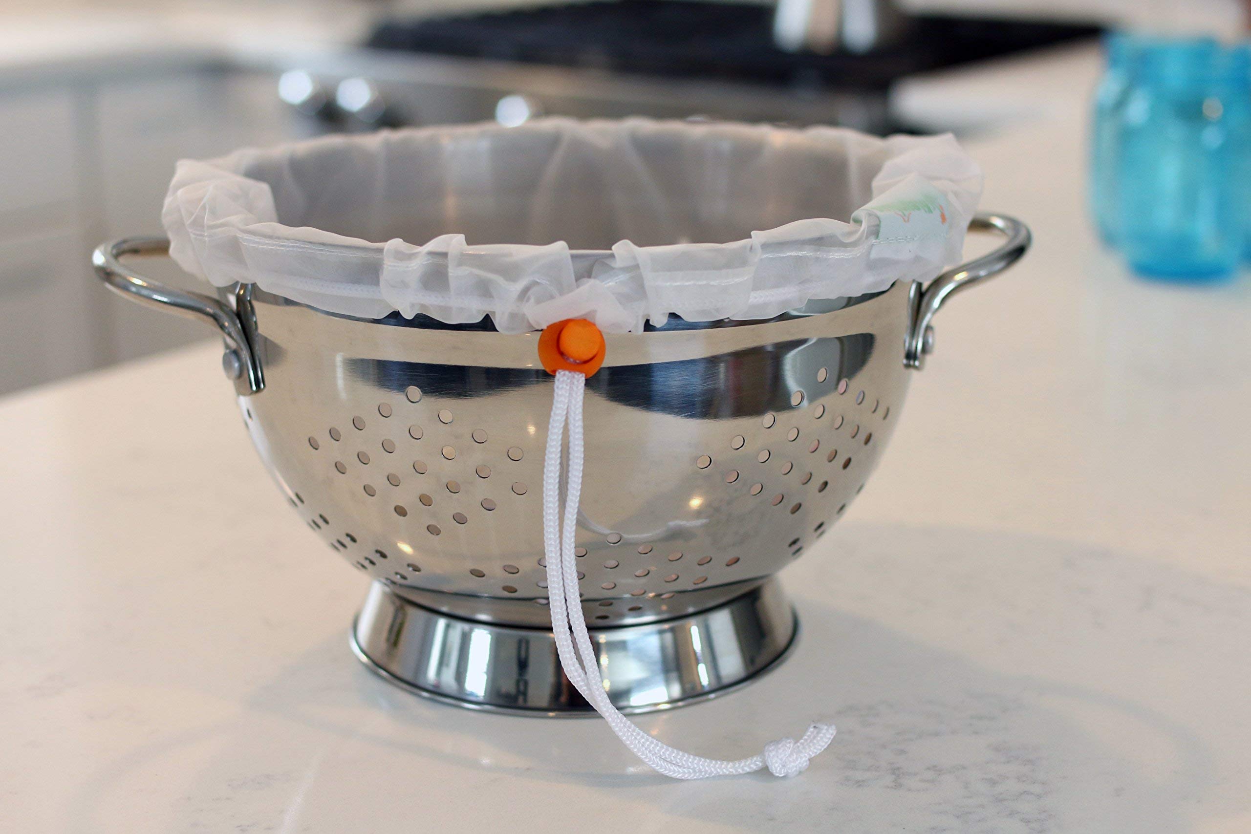 Kleynhuis Greek Yogurt Strainer Pouch - Ultra-Fine 100 Micron Nylon, 16"x9", White
