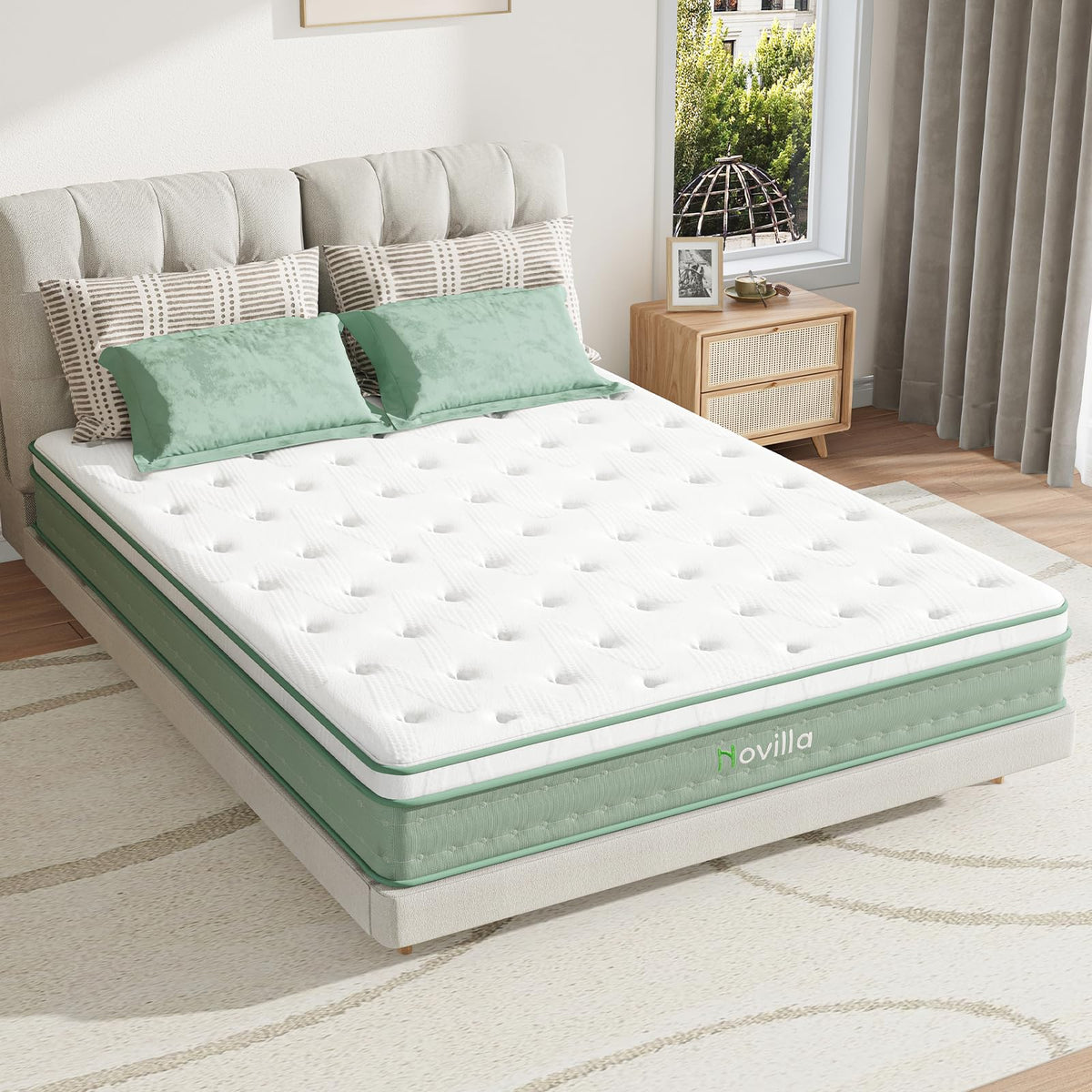 Novilla Twin Mattress, 10 Inch Hybrid Mattress In A Box, Gel Inflation Memory Foam With Pocket Coils Innerspring For A Cozy Nigh