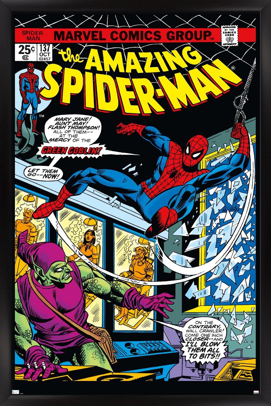 Trends International Marvel Comics - Spider-Man - Amazing Spider-Man #137 Wall Poster, 14.72'' X 22.37'', Black Framed Version