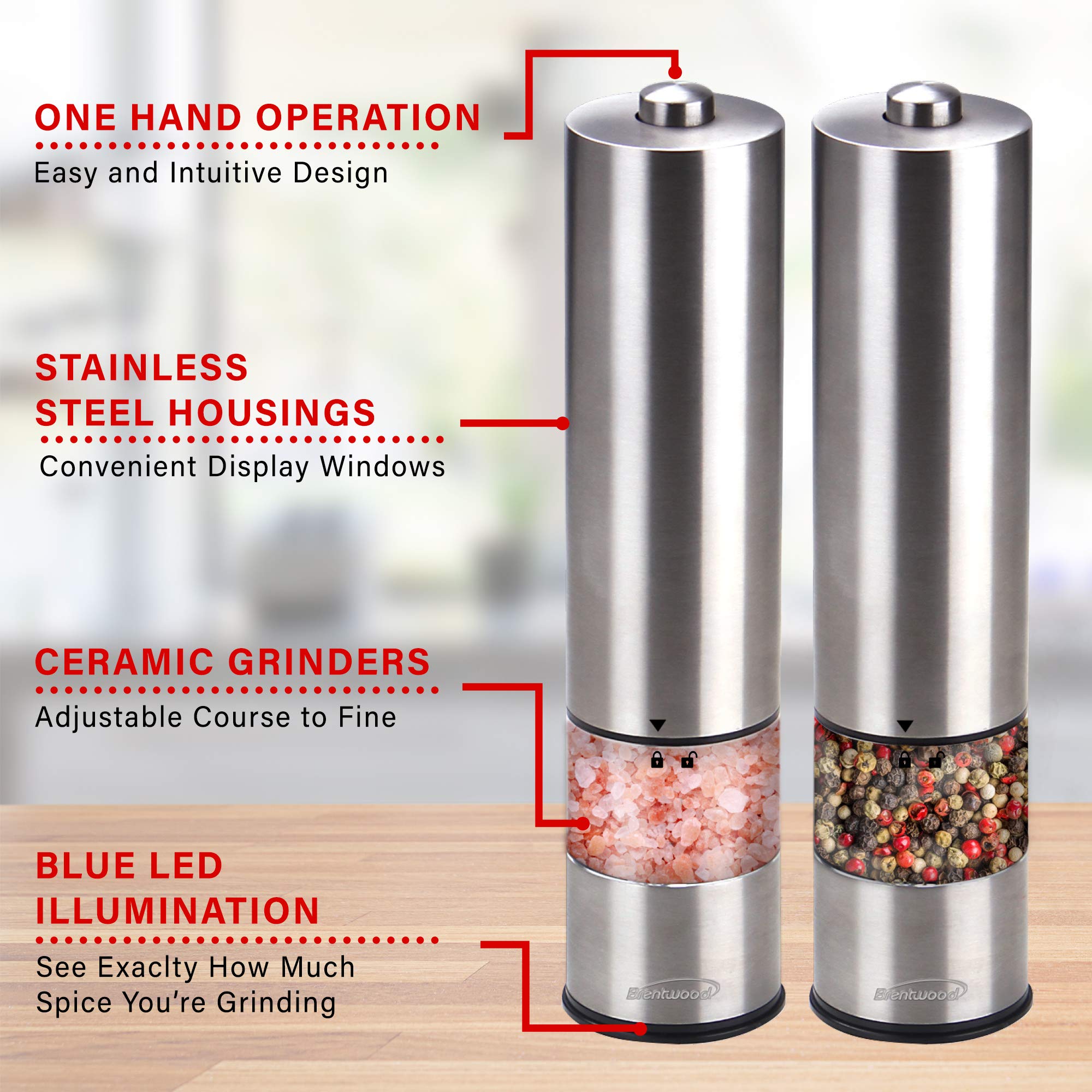 Brentwood Sg-2321S Seasoning Grinder, Standard, Metallic