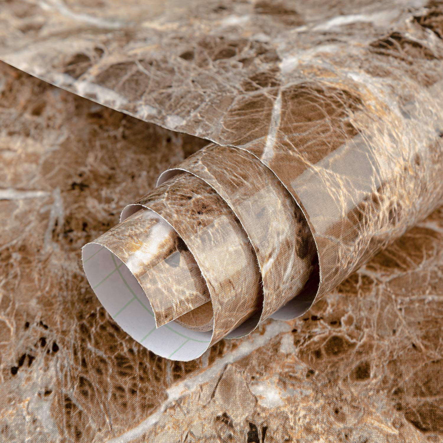 Bayya Brown Marble Contact Paper Peel And Stick Wallpaper For Kitchen Cabinets Bathroom Granite Countertop Sticker Vinyl Film Se