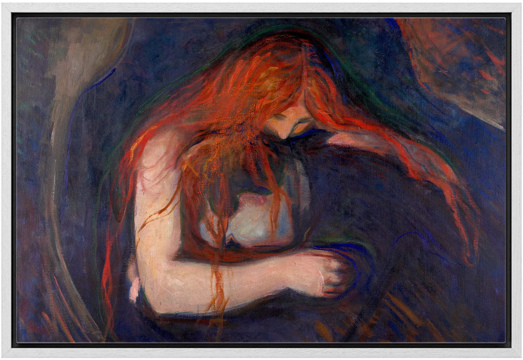 Wall26 Framed Canvas Print Wall Art Vampire By Edvard Munch People Historic Illustrations Fine Art Traditional Scenic Colorful D