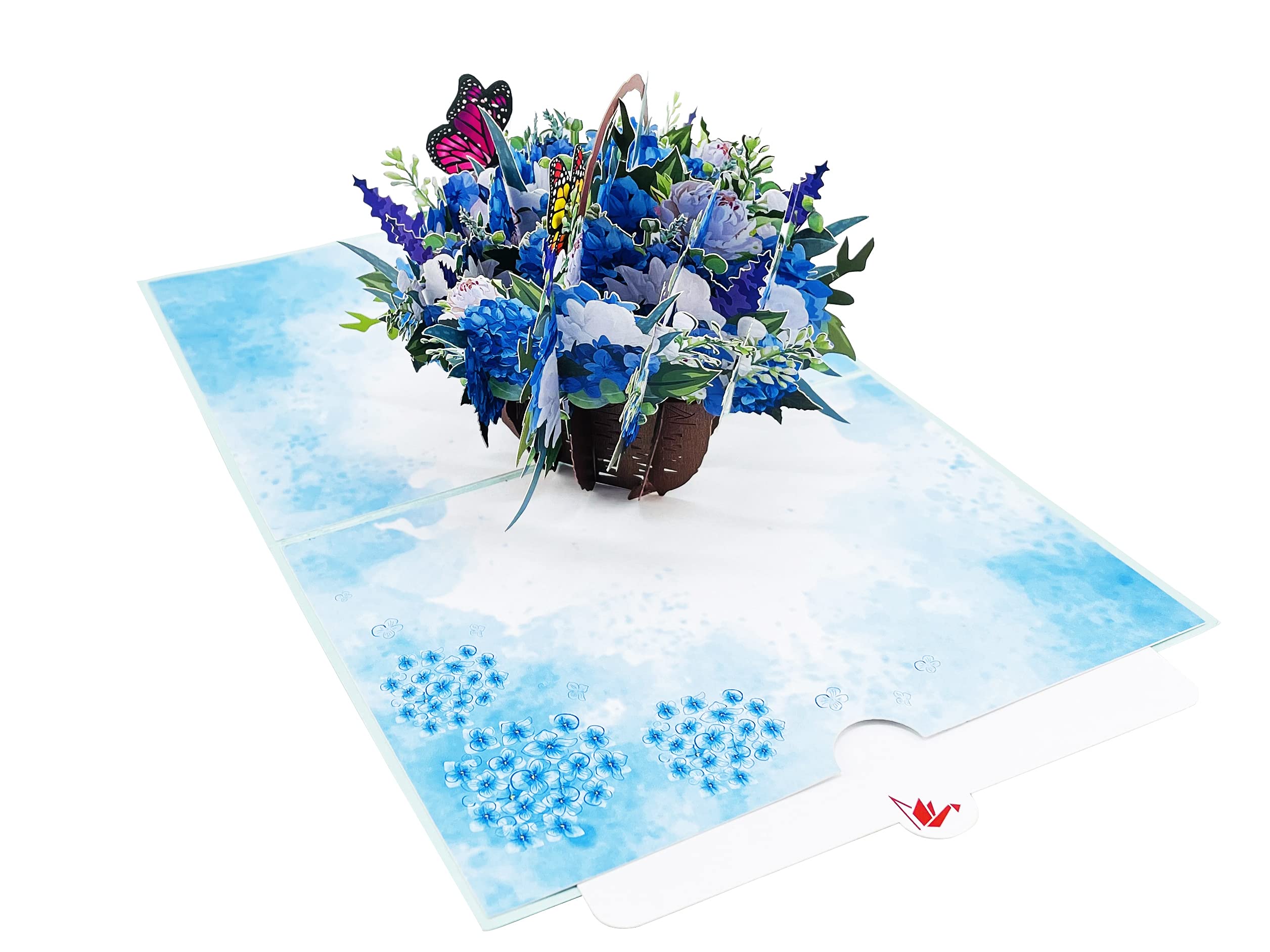 Teabug Cards Hydrangea Flower Basket Pop Up Card, Birthday Card, Mother'S Day Card, Anniversary, Valentines Day Card, Retirement